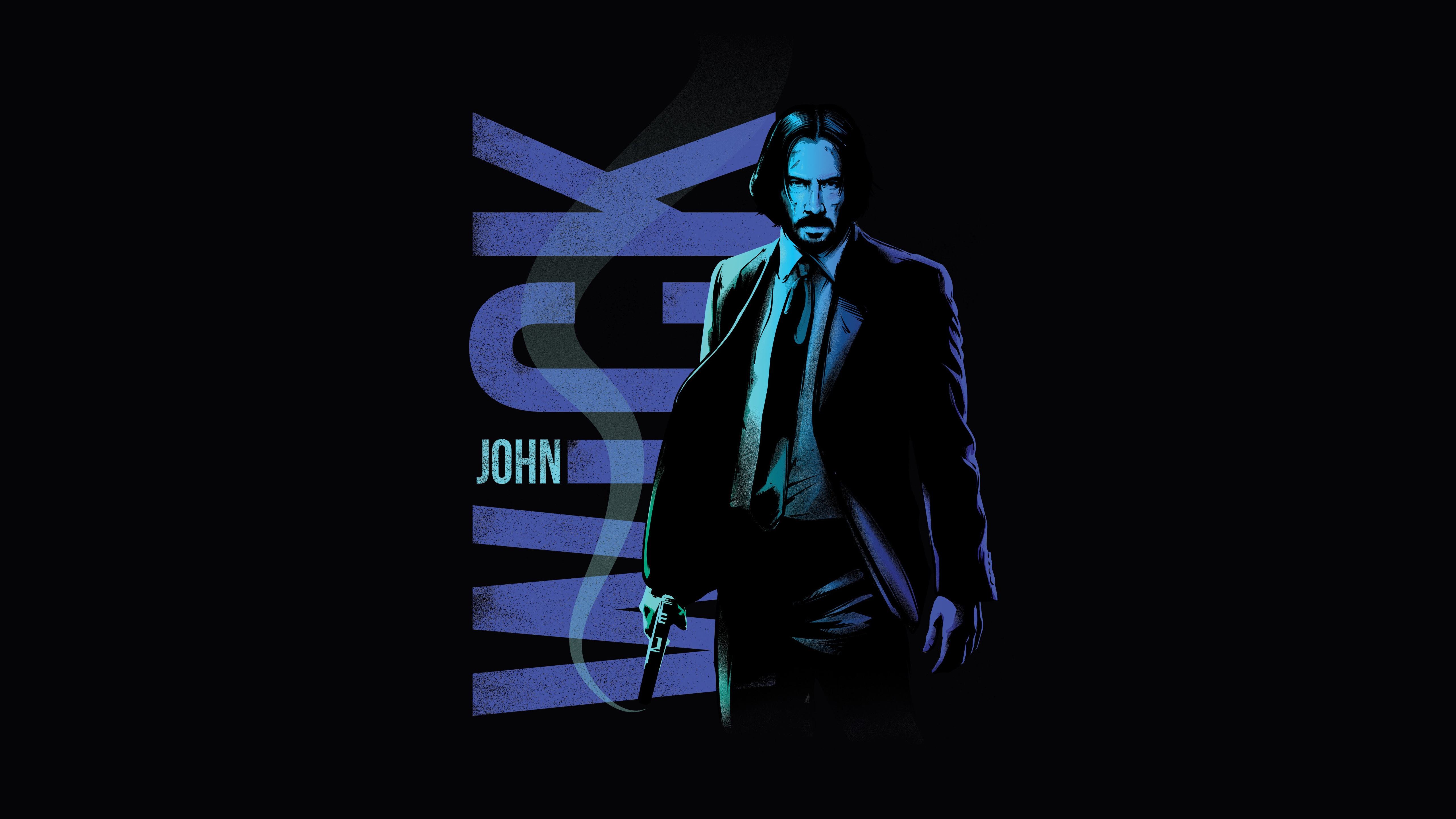 John Wick Artwork with Gun HD Wallpaper