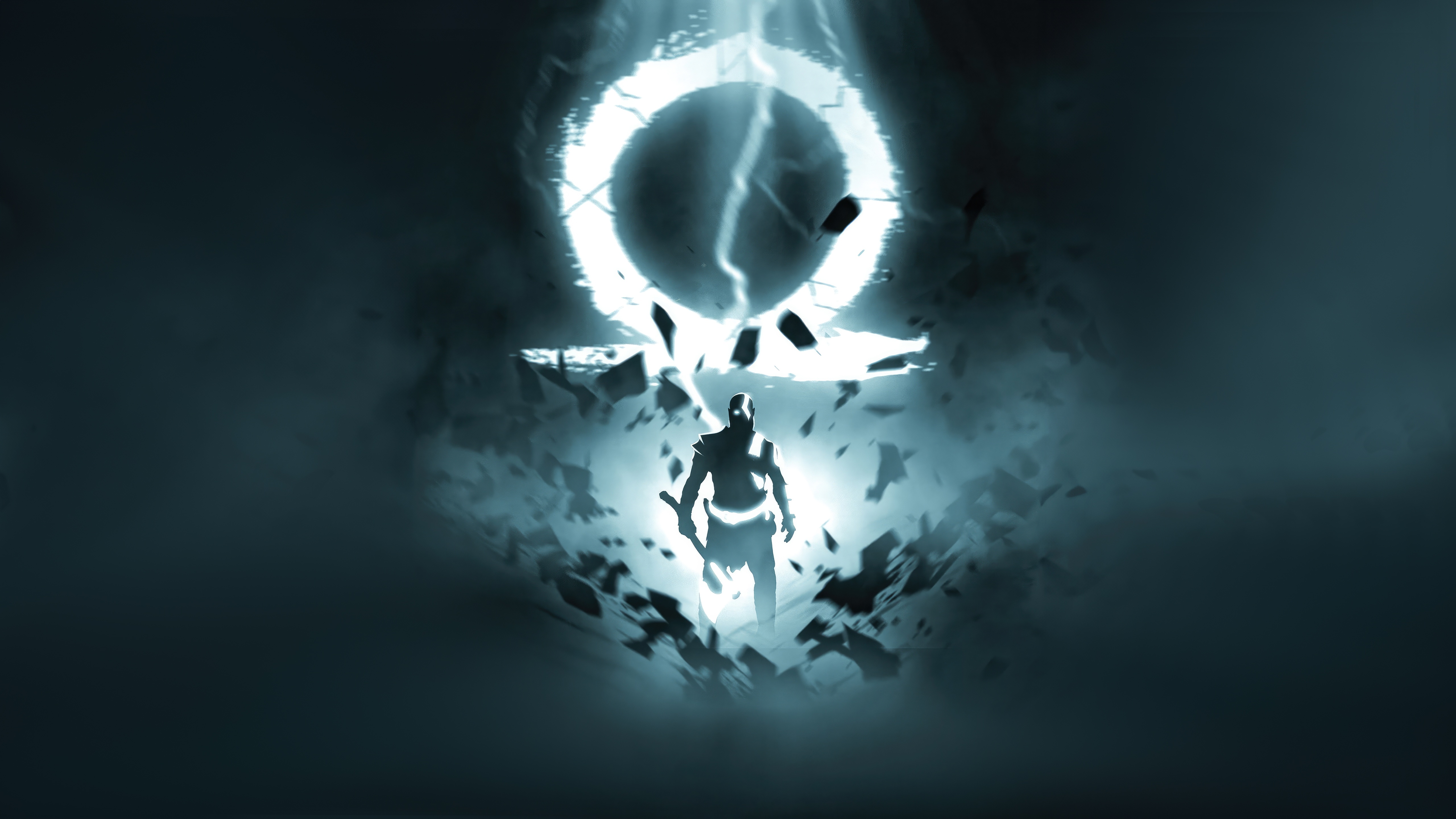 Kratos stands before the Omega symbol HD Wallpaper