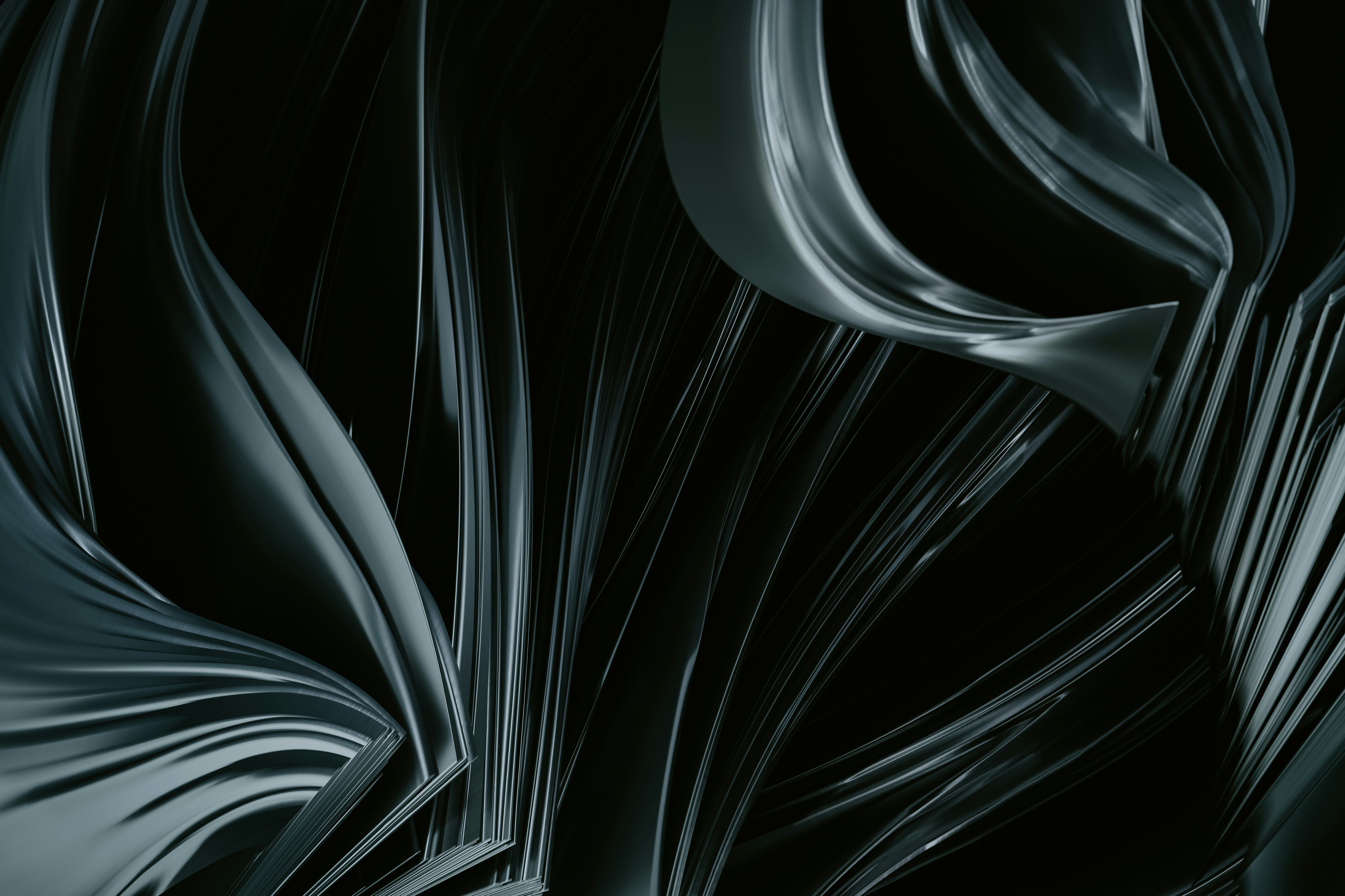 Abstract black and white wavy design HD Wallpaper