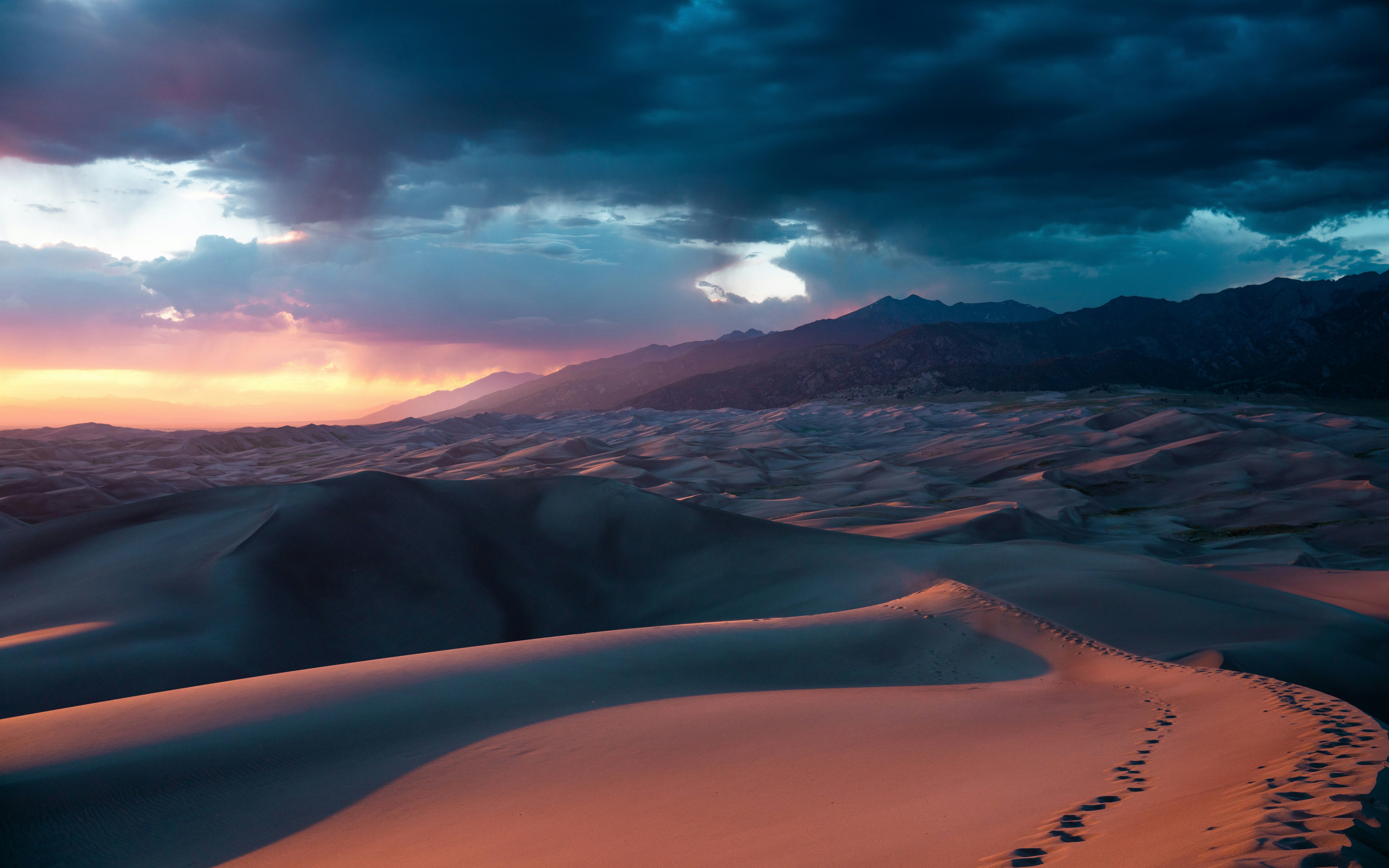 Sunset over Great Sand Dunes National Park HD Wallpaper