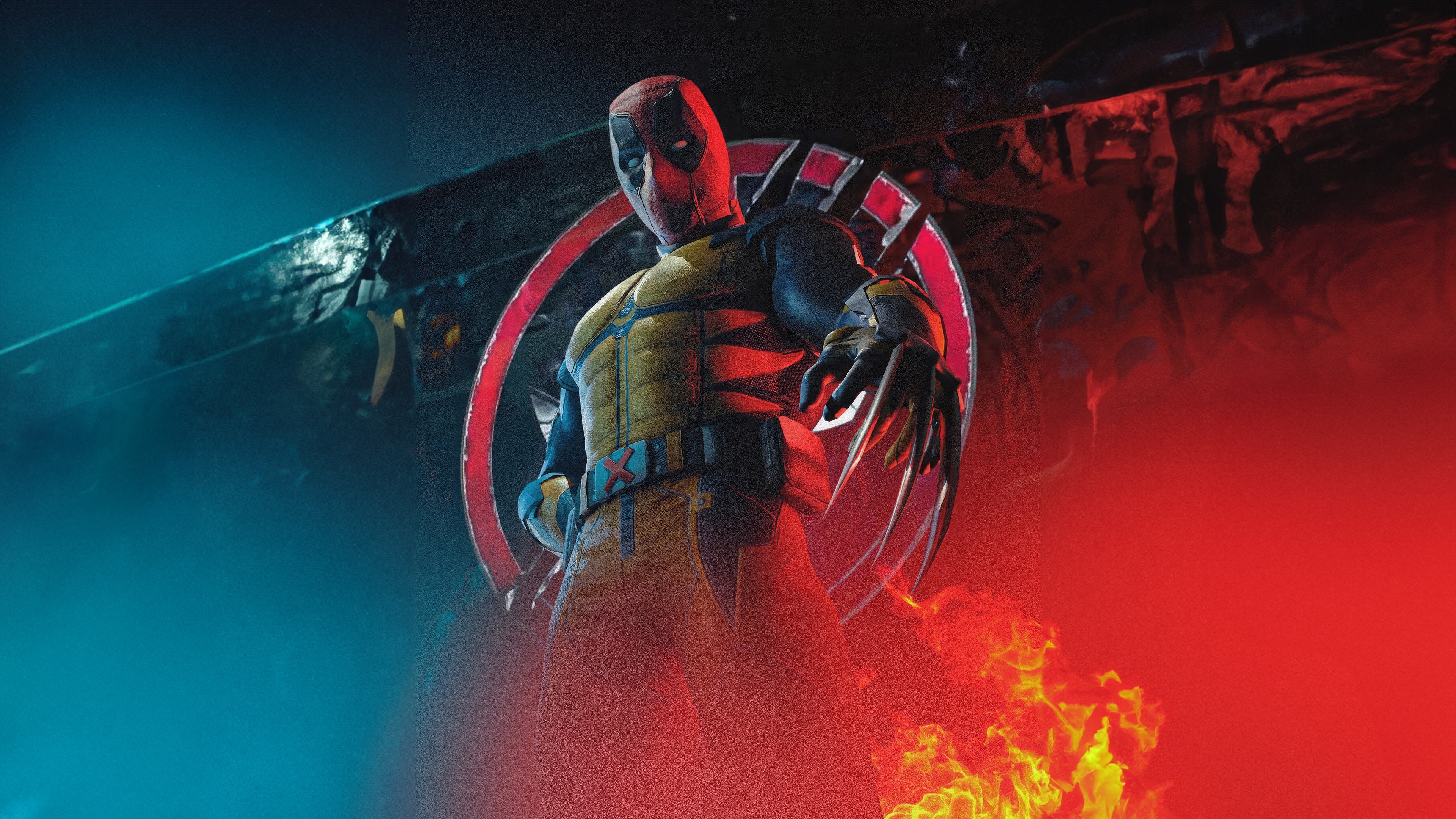 Deadpool with Wolverine's Claws HD Wallpaper