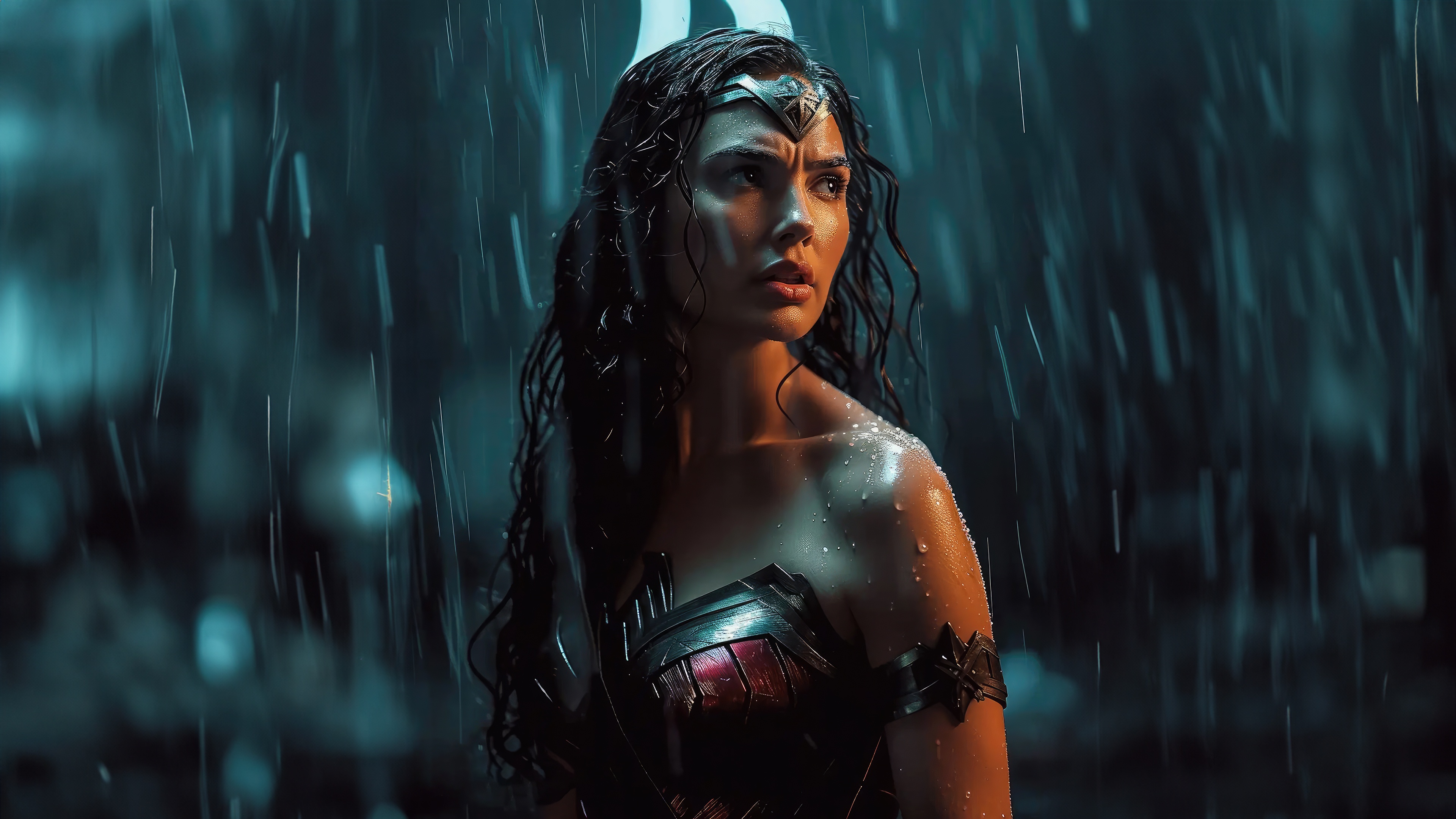 Wonder Woman in the Rain HD Wallpaper