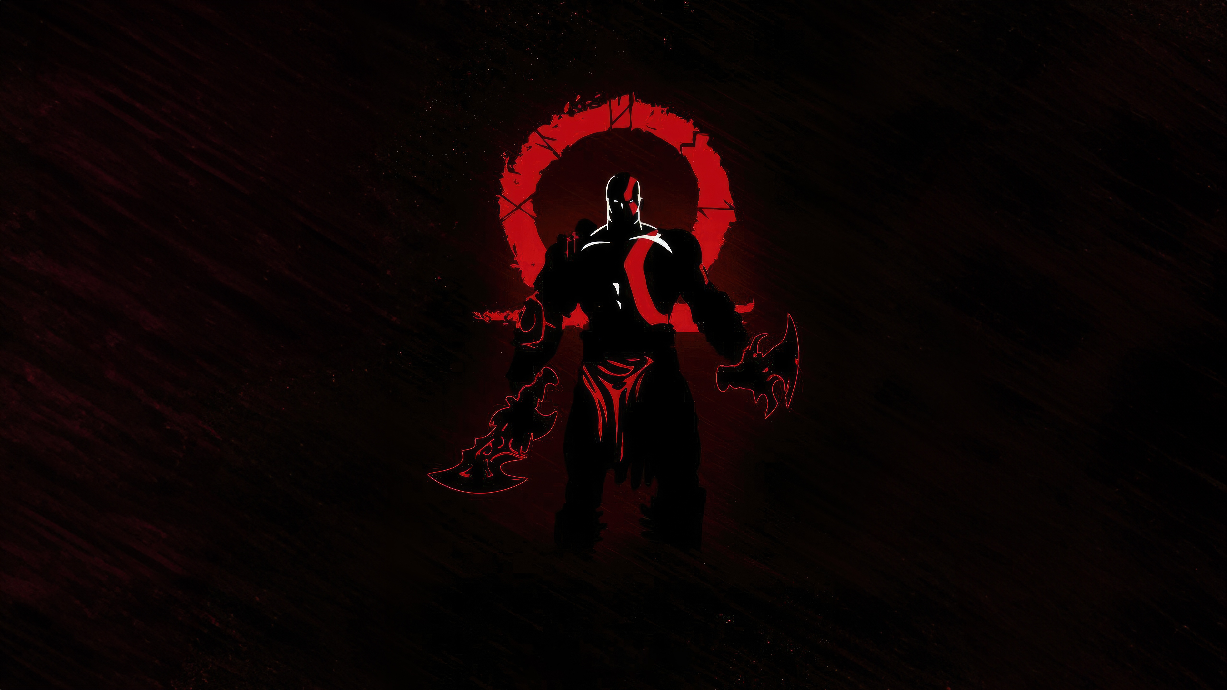 Kratos with Blades of Chaos and God of War symbol HD Wallpaper