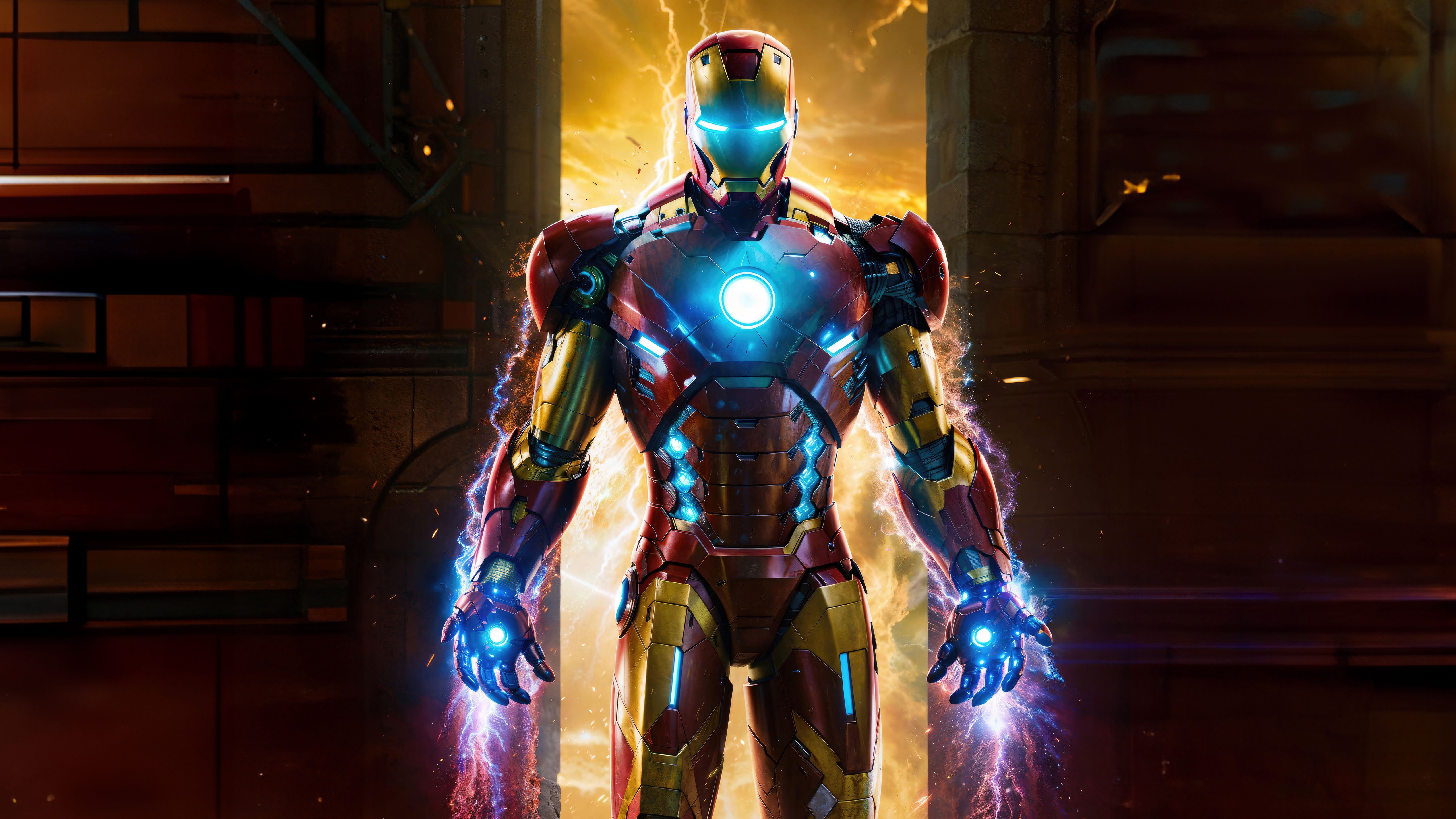 Iron Man Unleashing Power HD Wallpaper