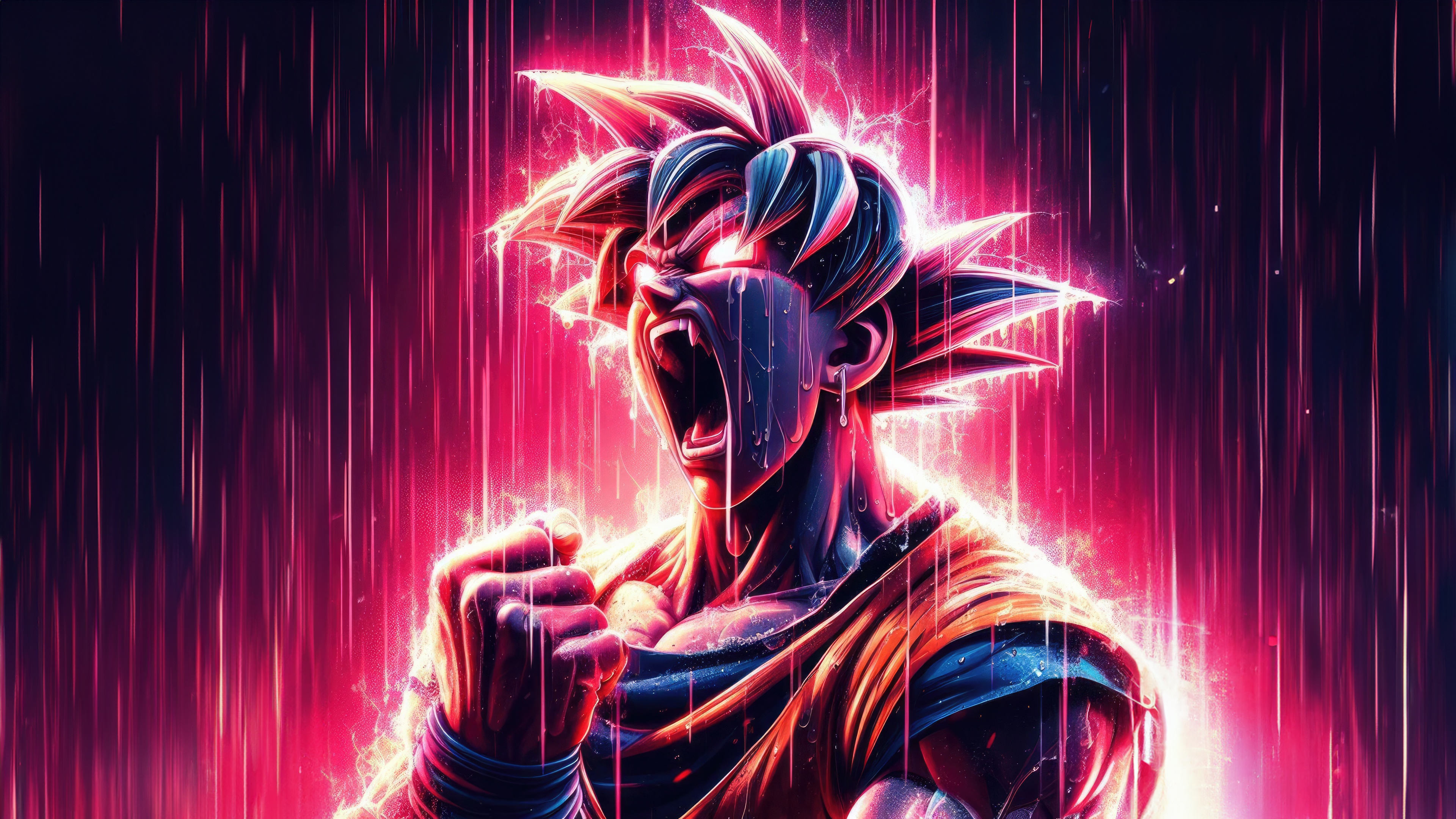 Goku Unleashes a Powerful Attack HD Wallpaper