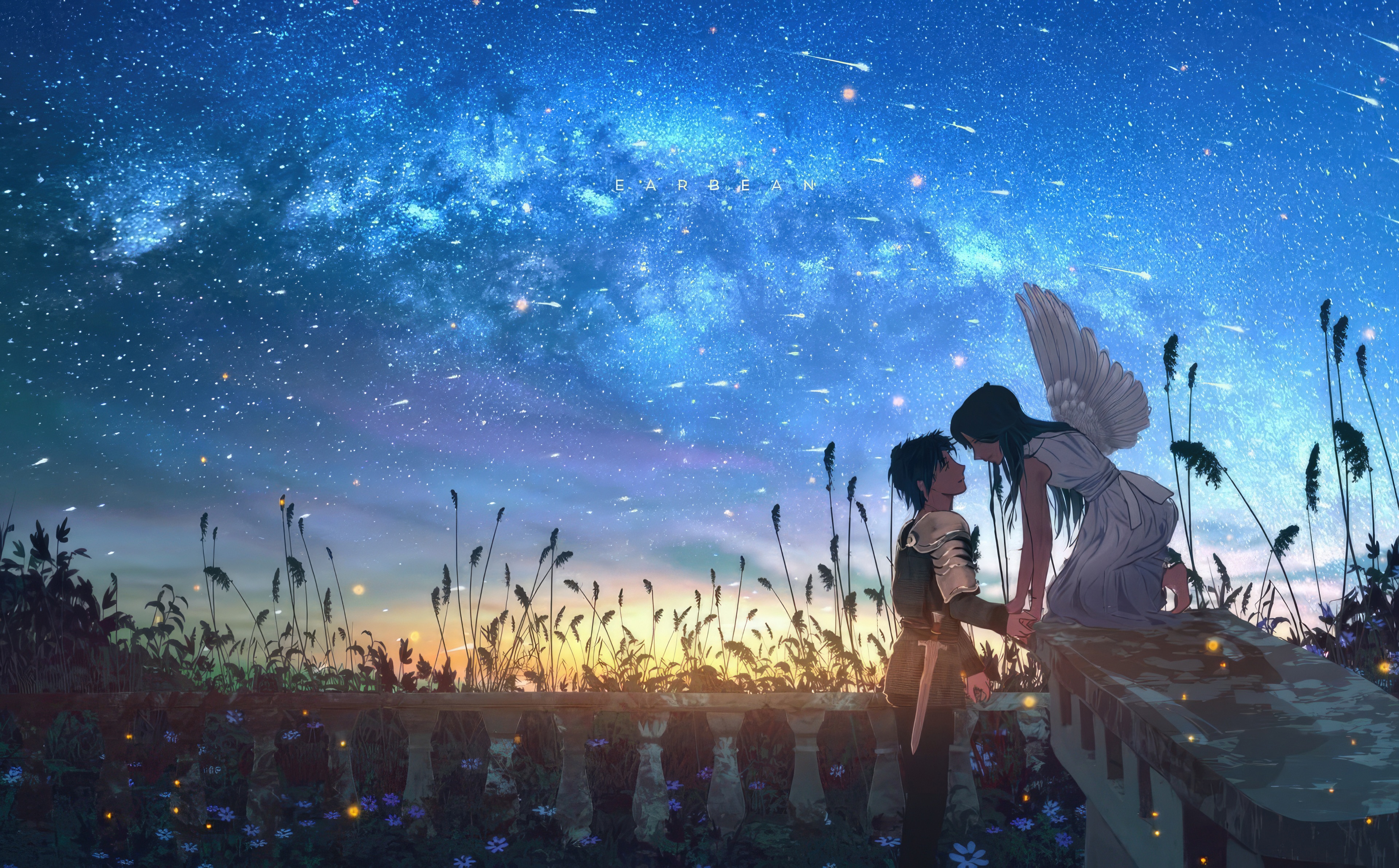 Romeo and Juliet under the starry sky HD Wallpaper