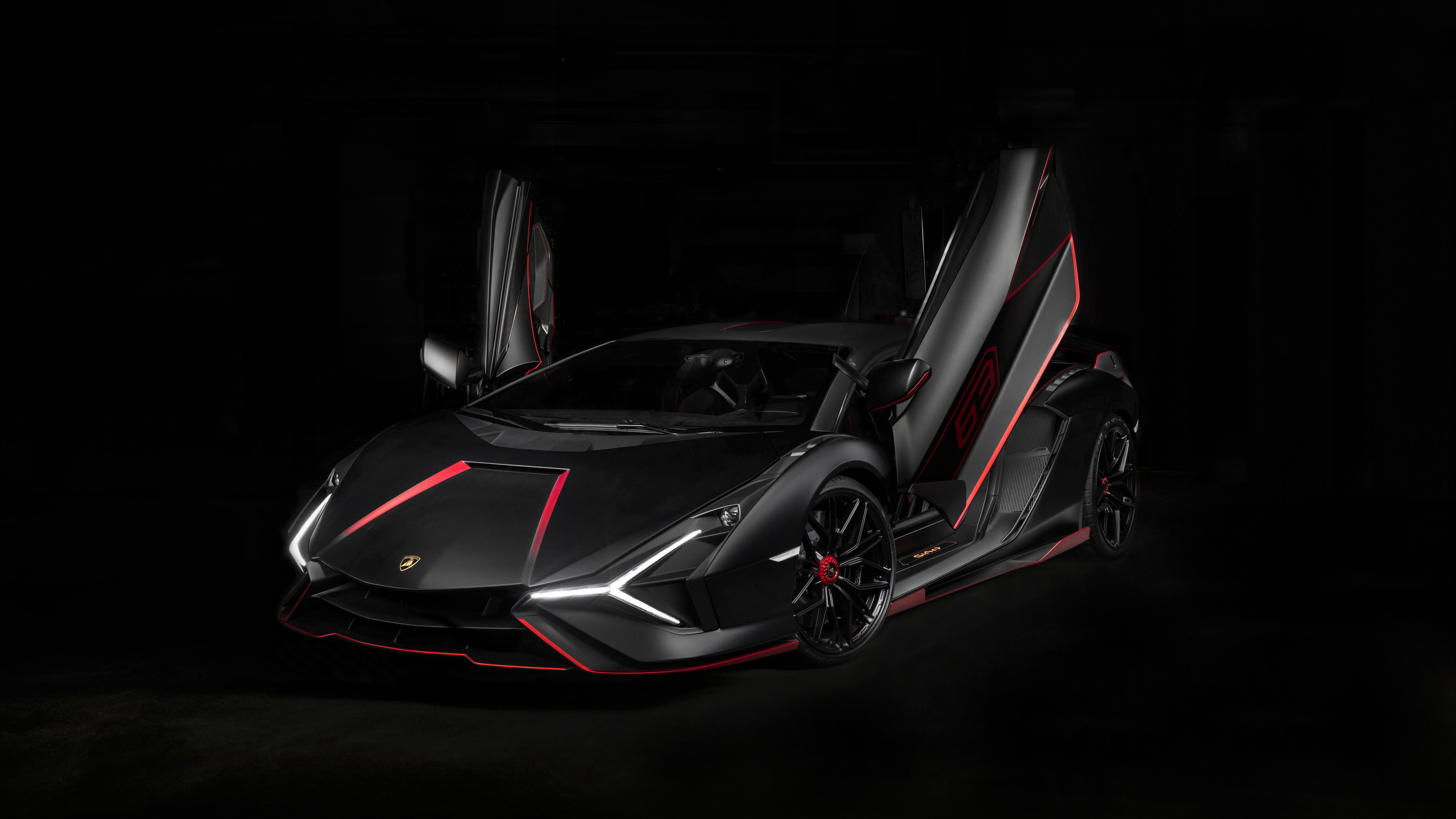 Lamborghini Sian FKP 37 with doors open HD Wallpaper
