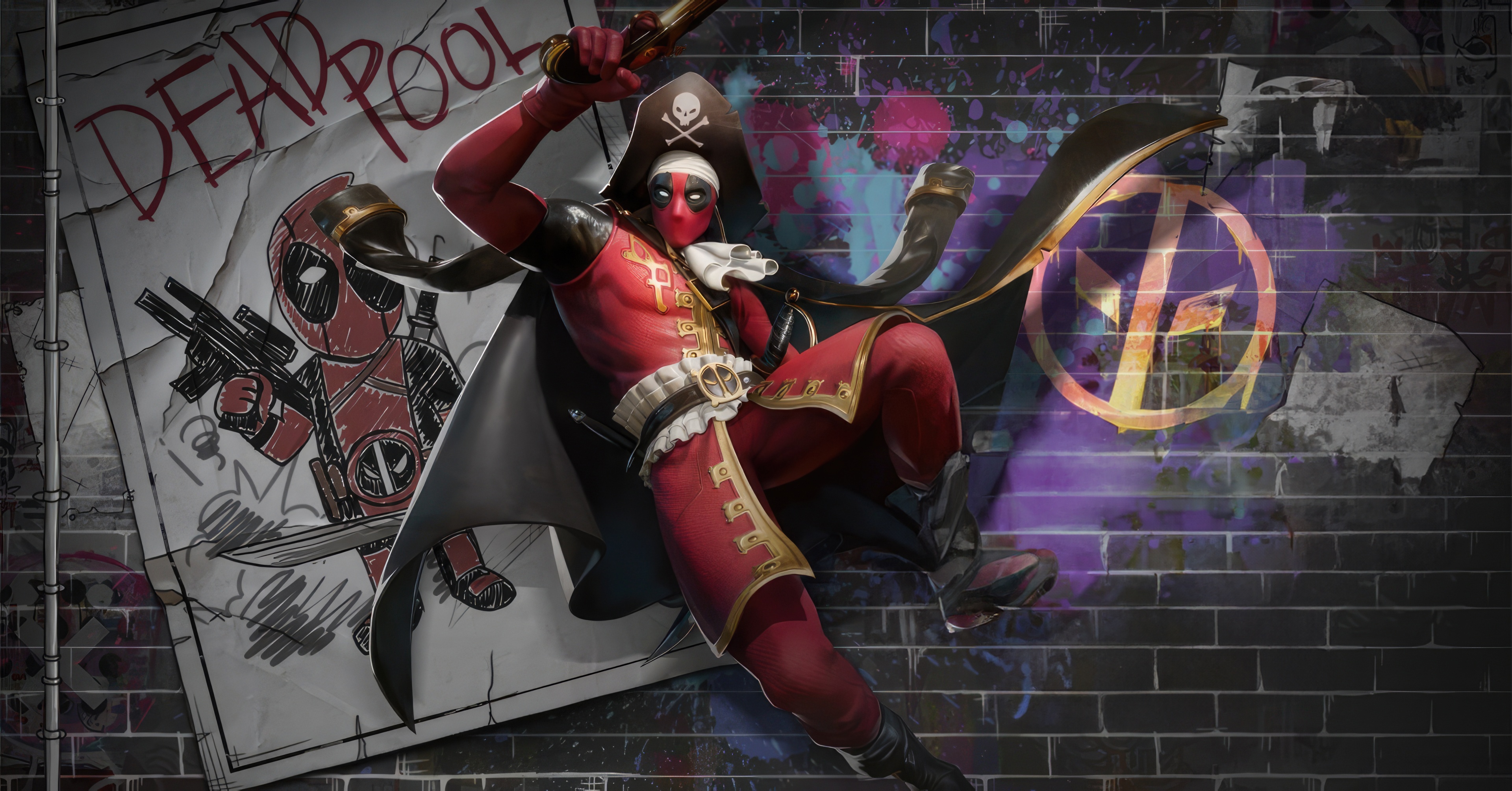 Marvel Super War Deadpool Pirate Skin HD Wallpaper