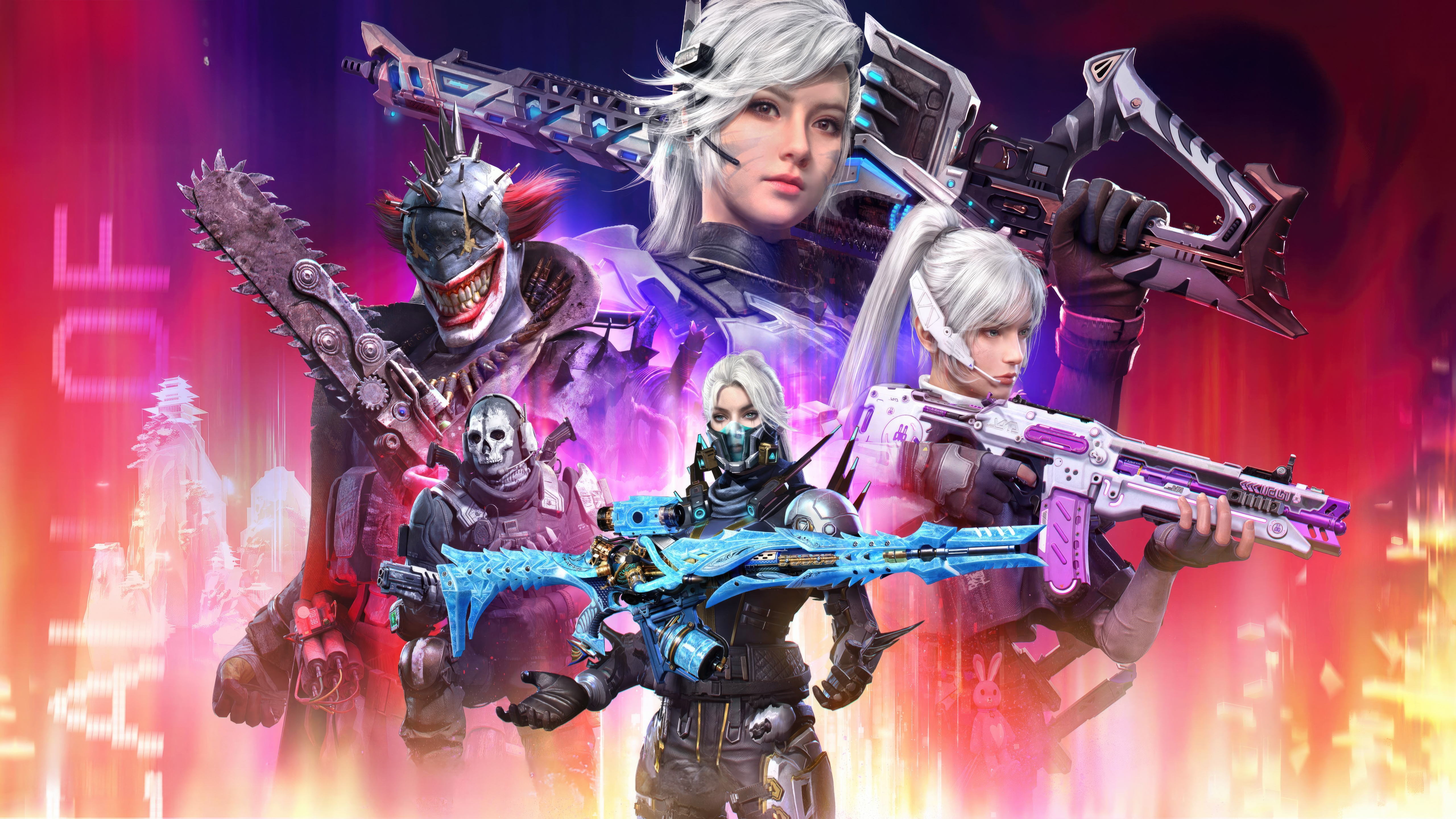 Call Of Duty Mobile Characters with Futuristic Weapons HD Wallpaper
