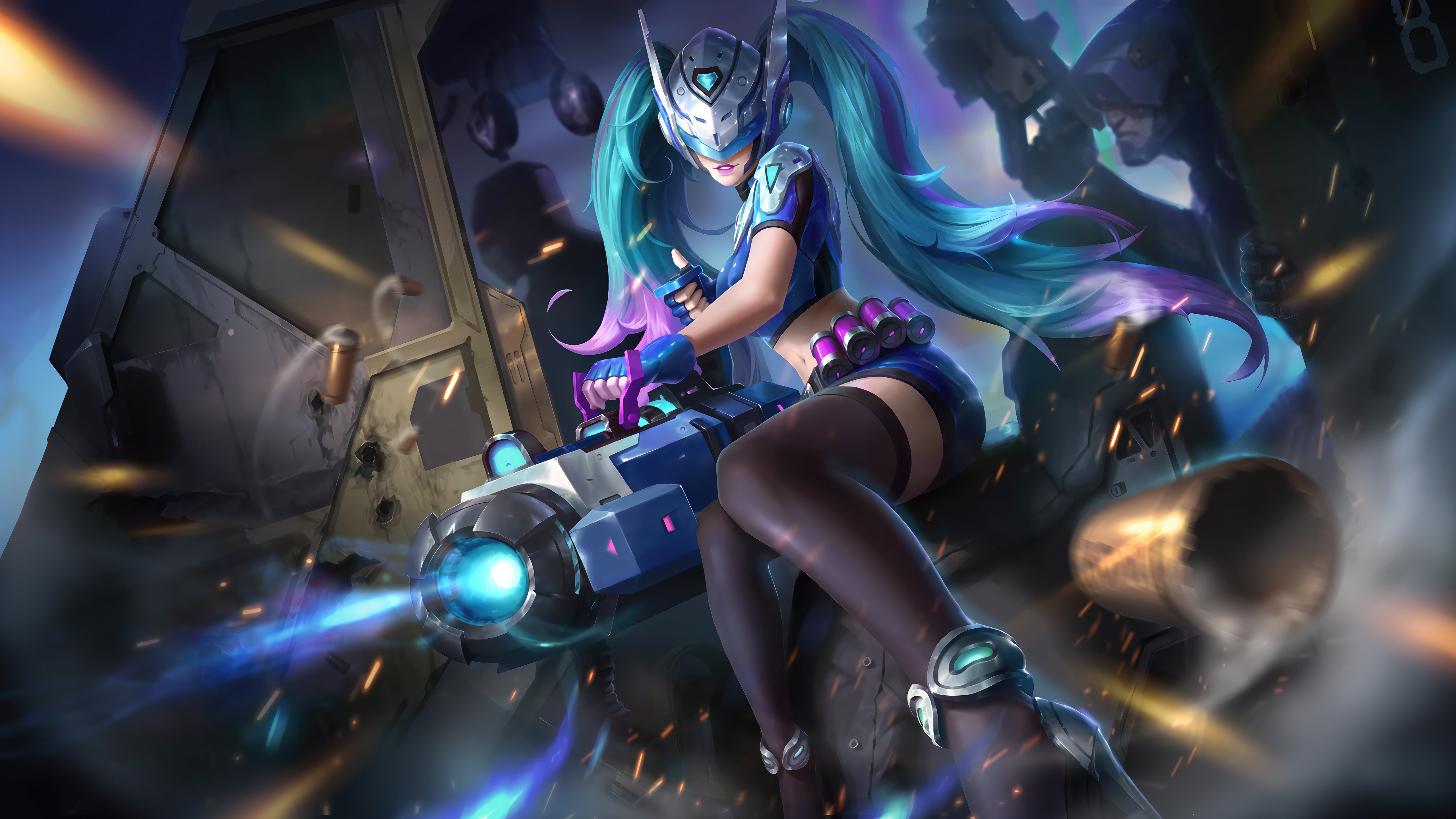 Laila Blue Spectre Skin in Mobile Legends HD Wallpaper