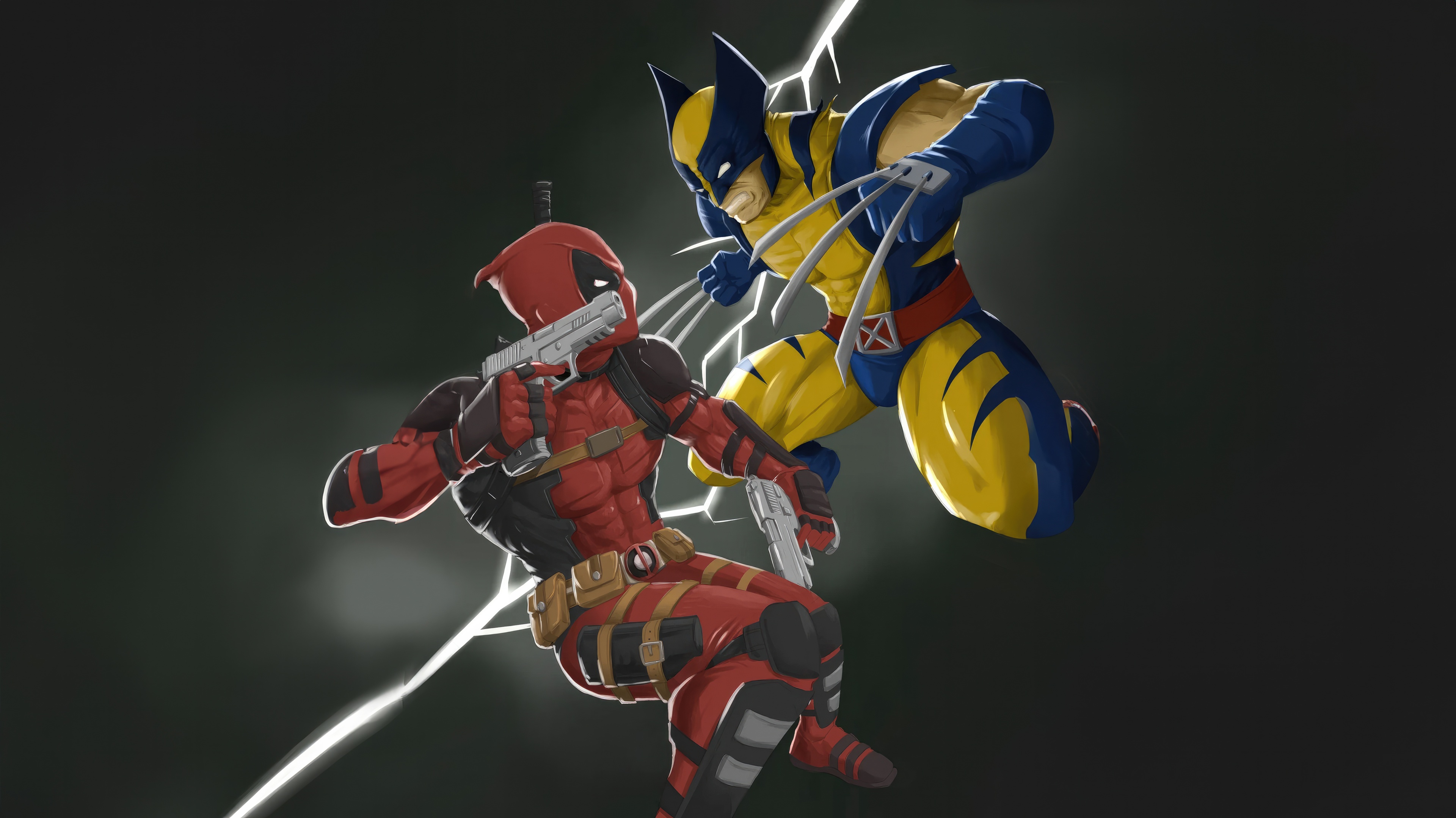Deadpool and Wolverine Fighting HD Wallpaper