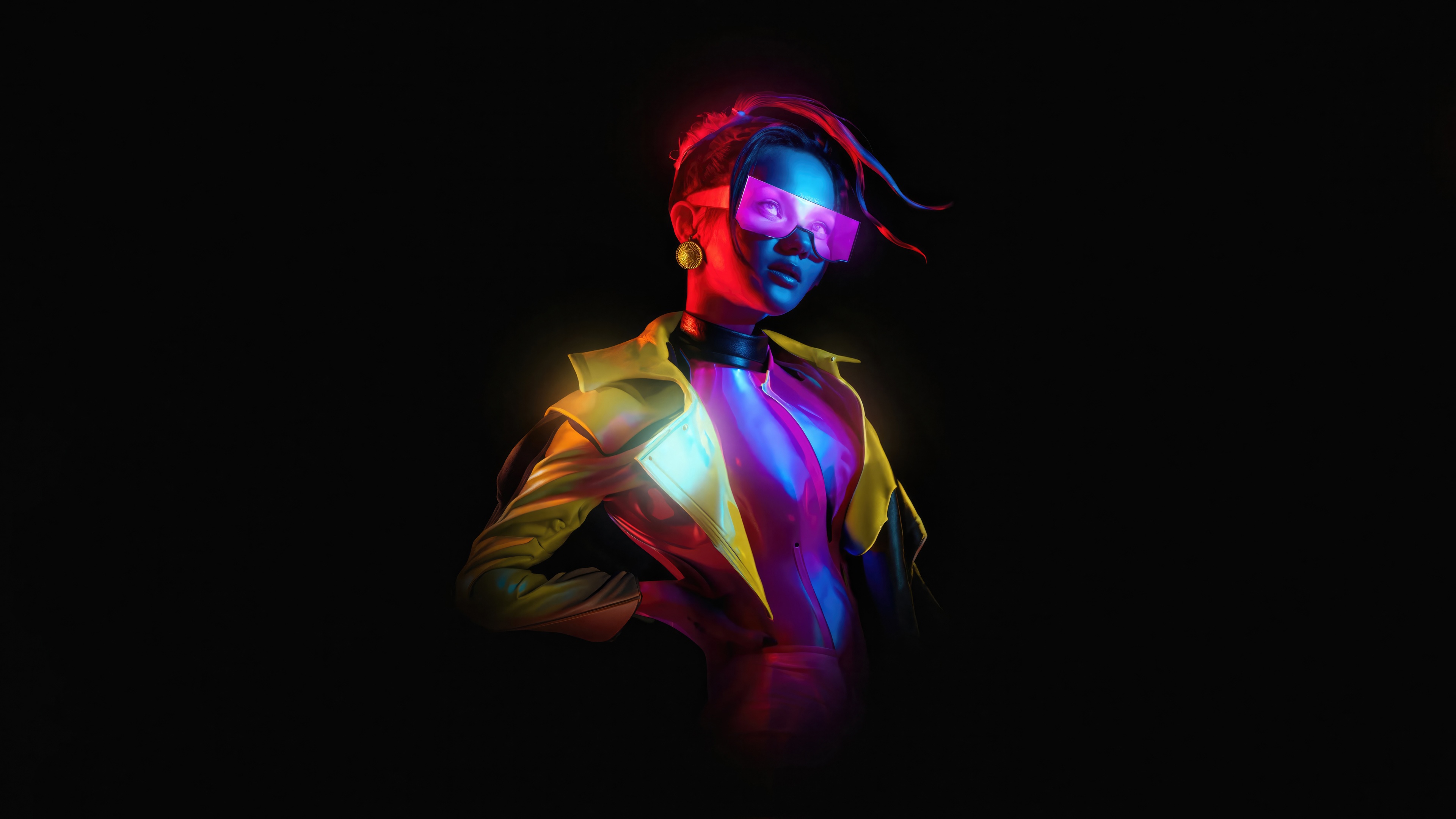Jubilee from X-Men in neon lighting HD Wallpaper