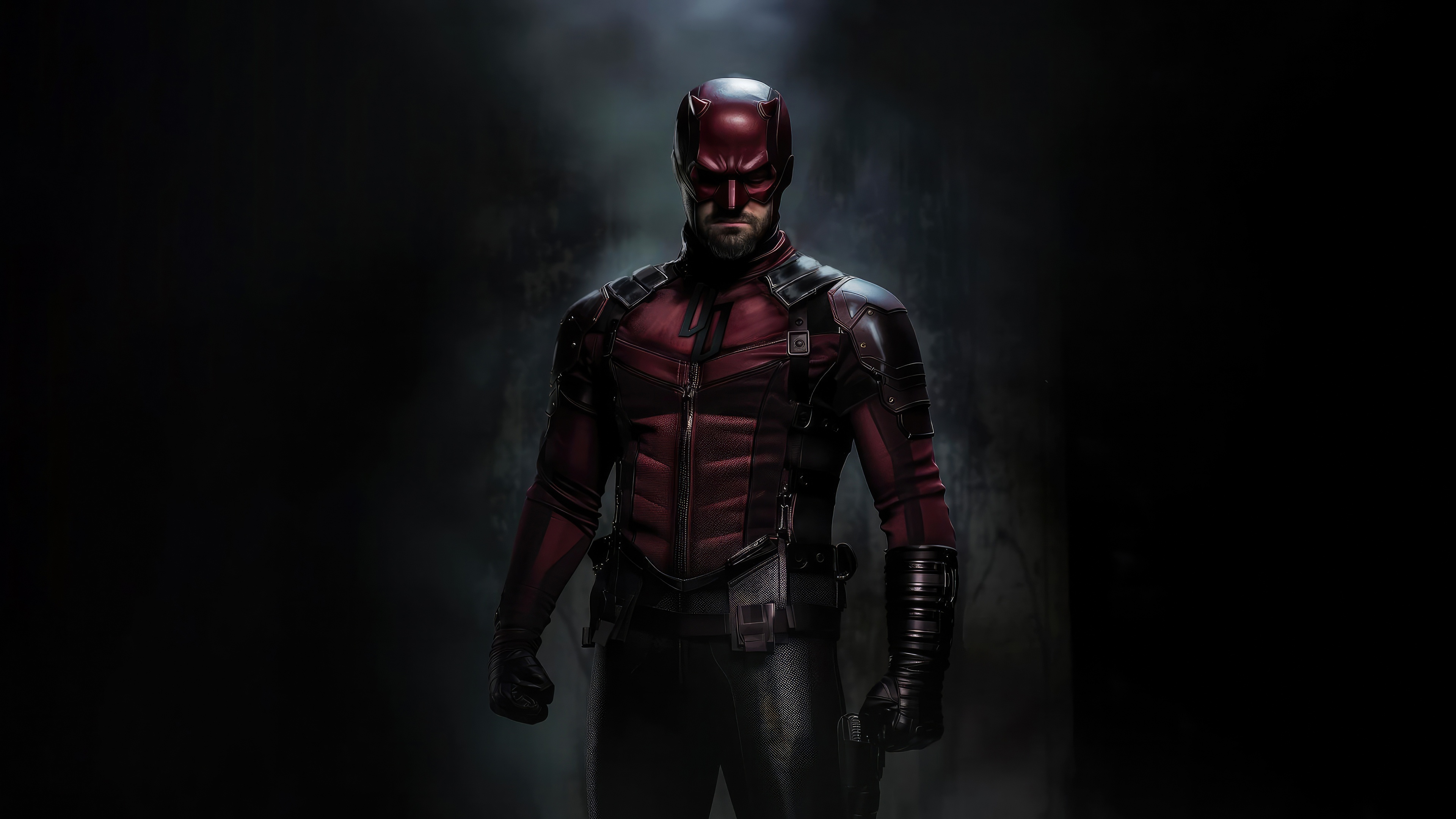 Daredevil in his red and black suit HD Wallpaper