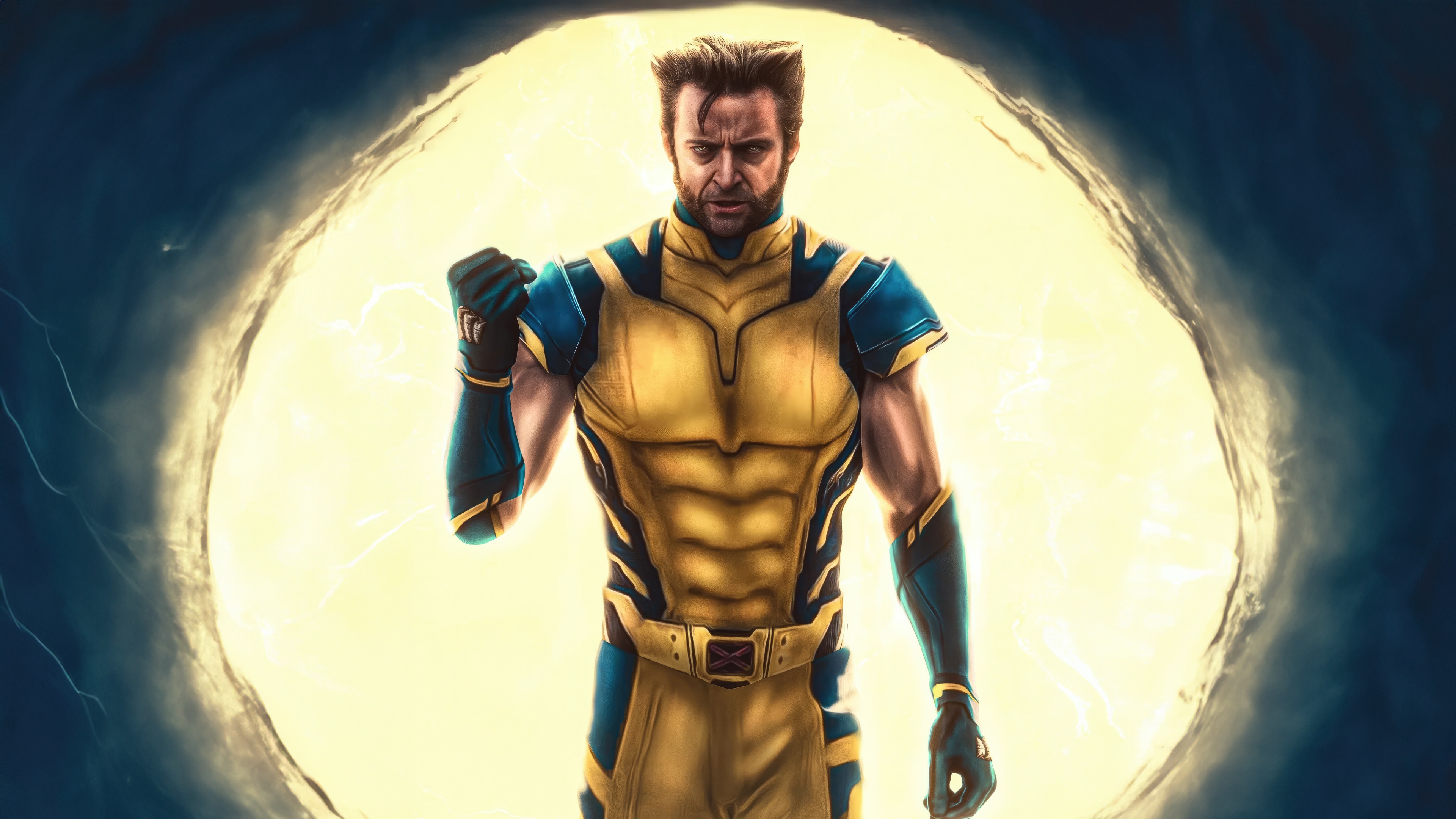 Wolverine in his iconic yellow and blue suit HD Wallpaper