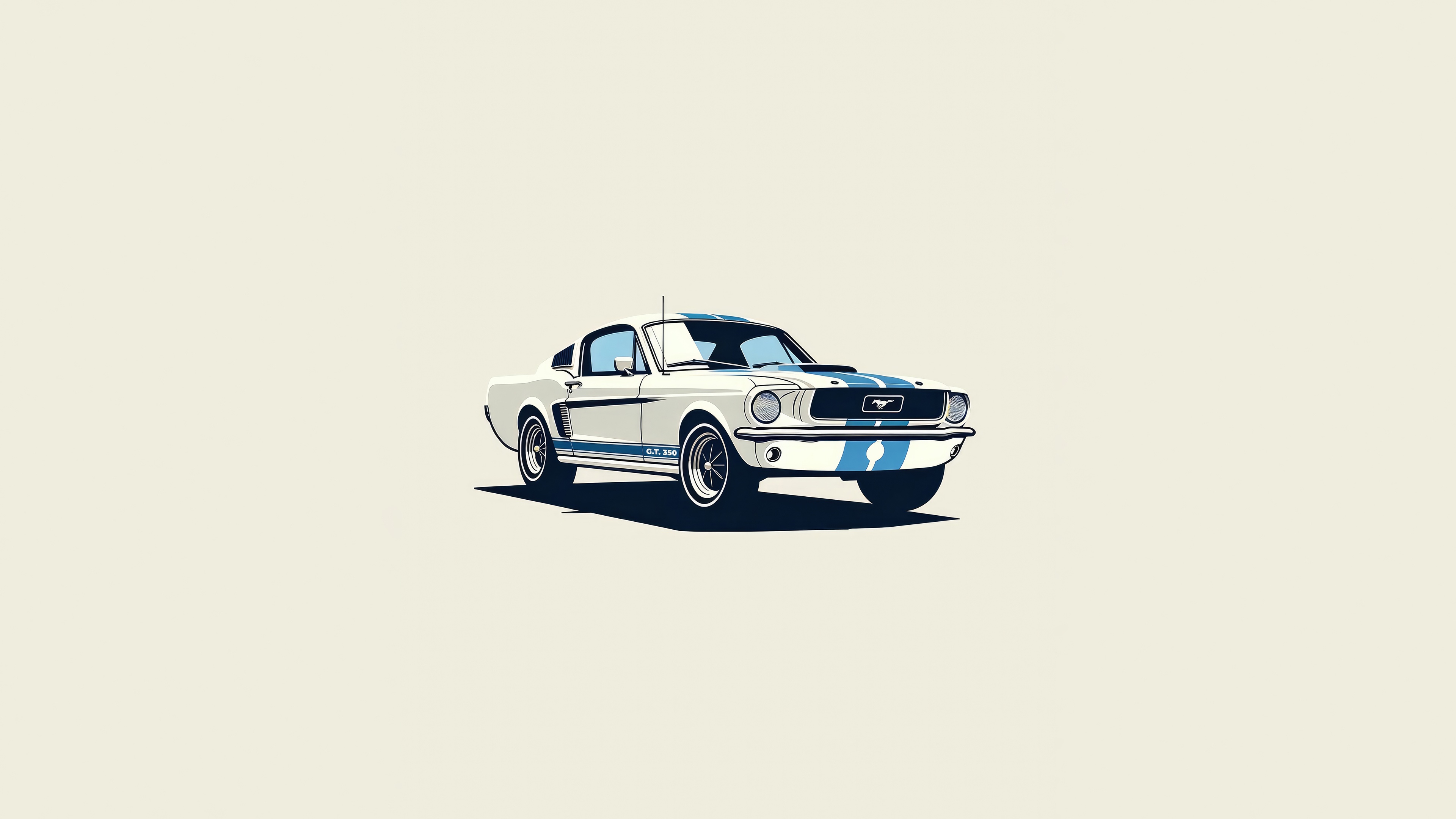 White Ford Mustang Shelby GT 350 HD Wallpaper