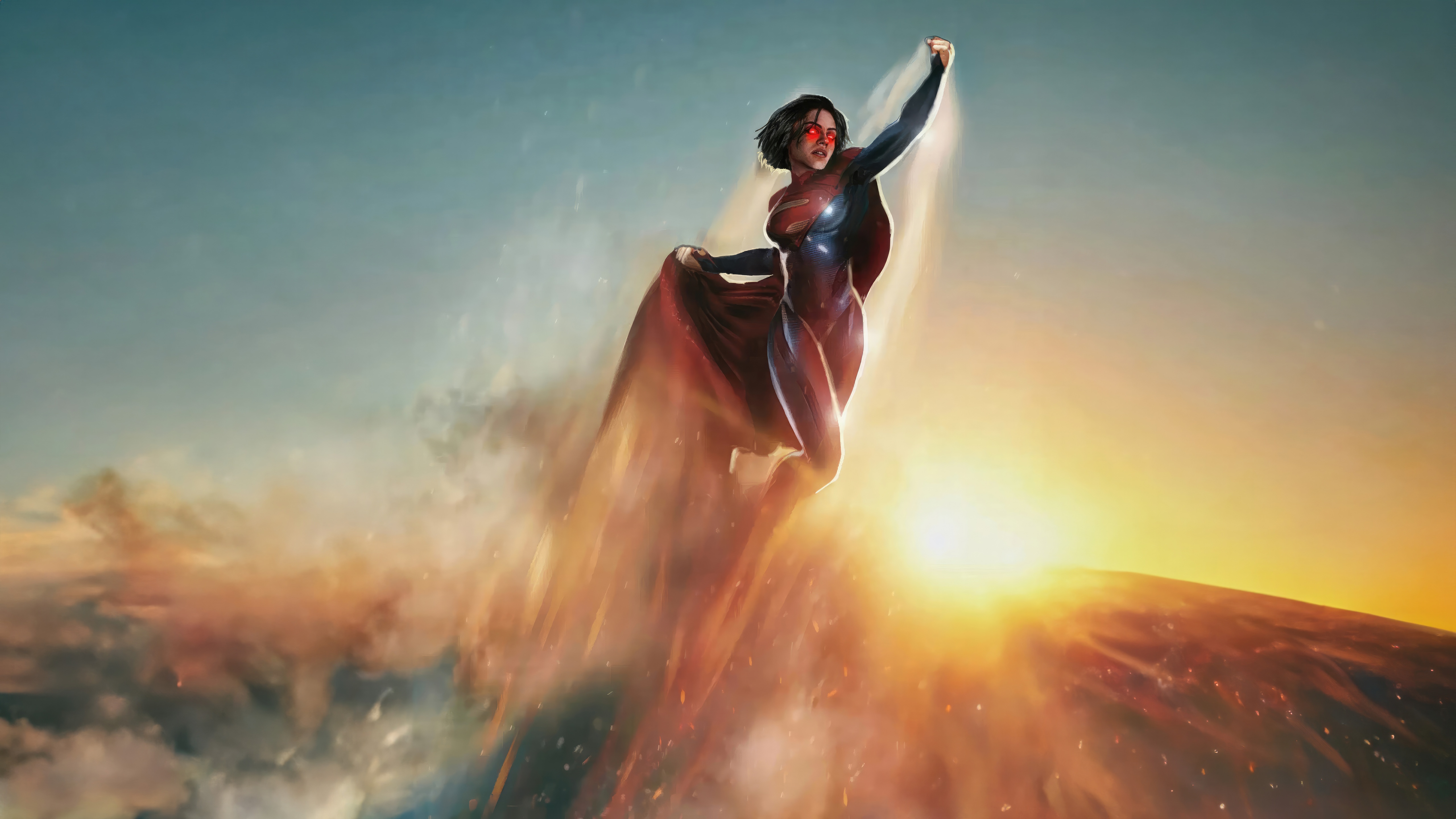 Sasha Calle as Supergirl in Flight HD Wallpaper