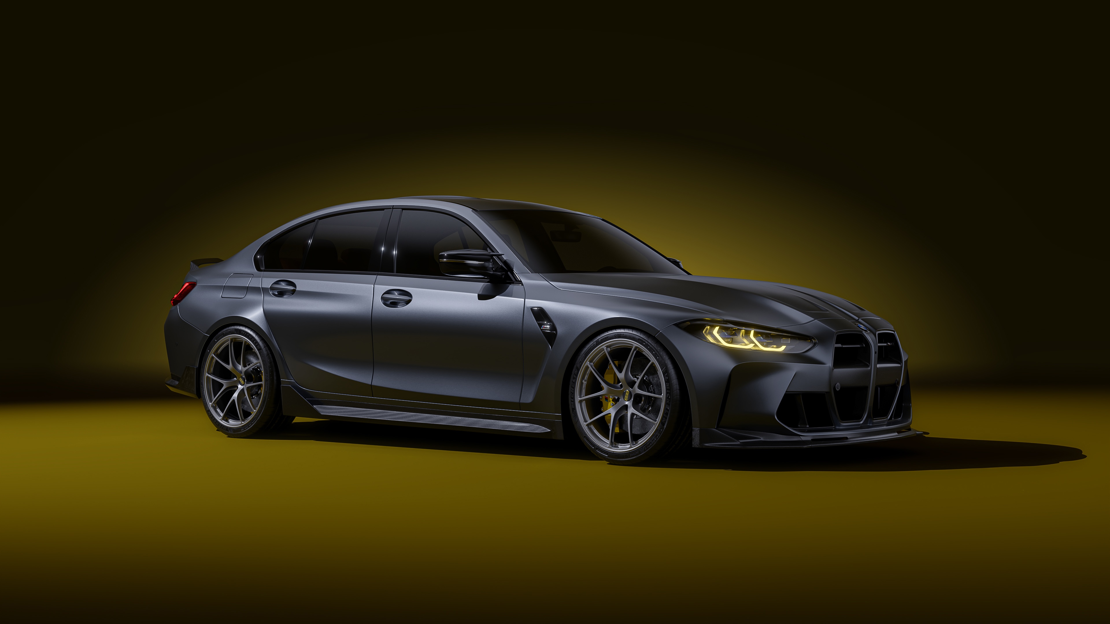 Matte Gray BMW M3 with Vorsteiner Body Kit HD Wallpaper