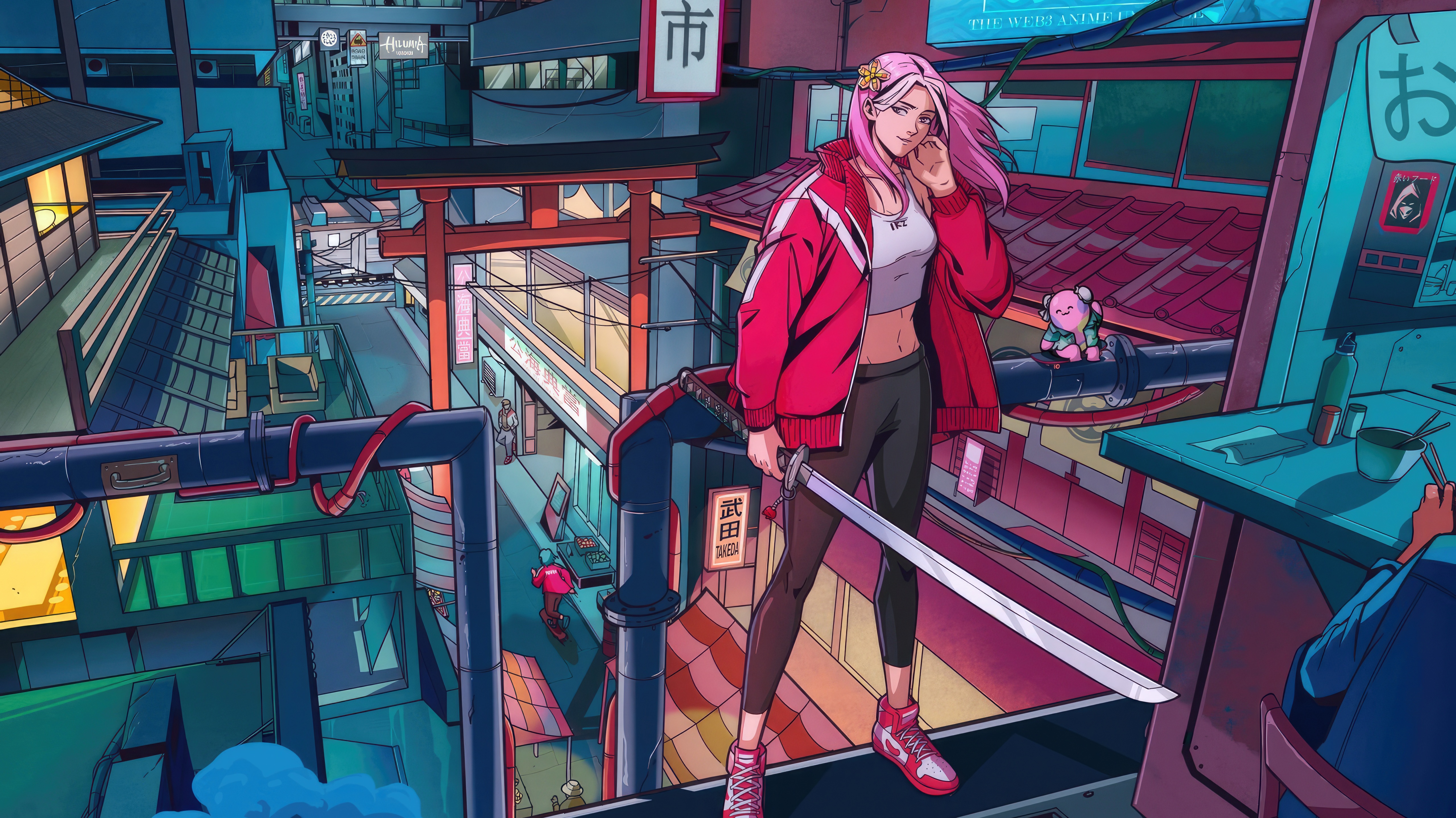 Guardian Of The Cyber City HD Wallpaper