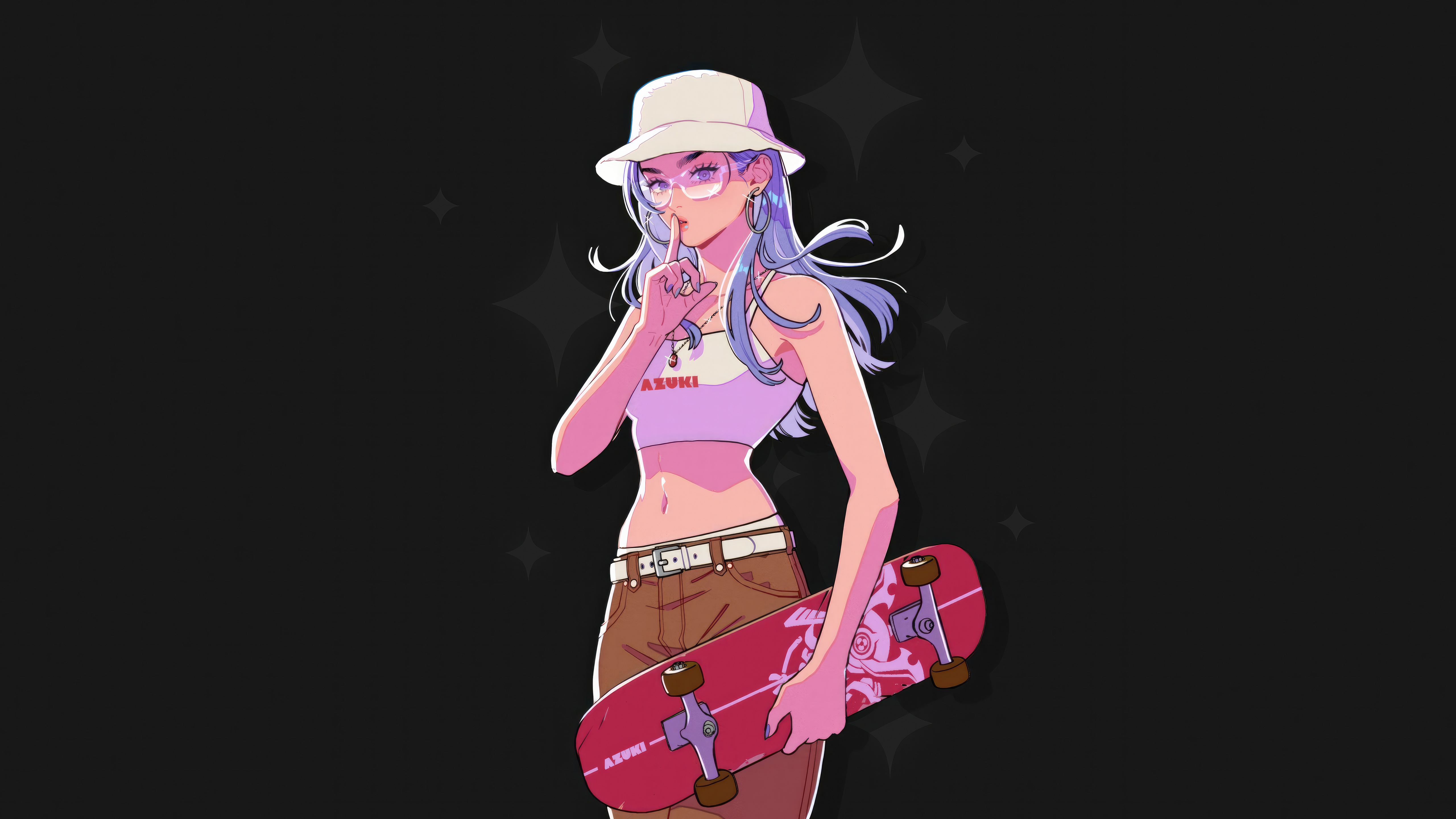 Yuki with a Skateboard HD Wallpaper