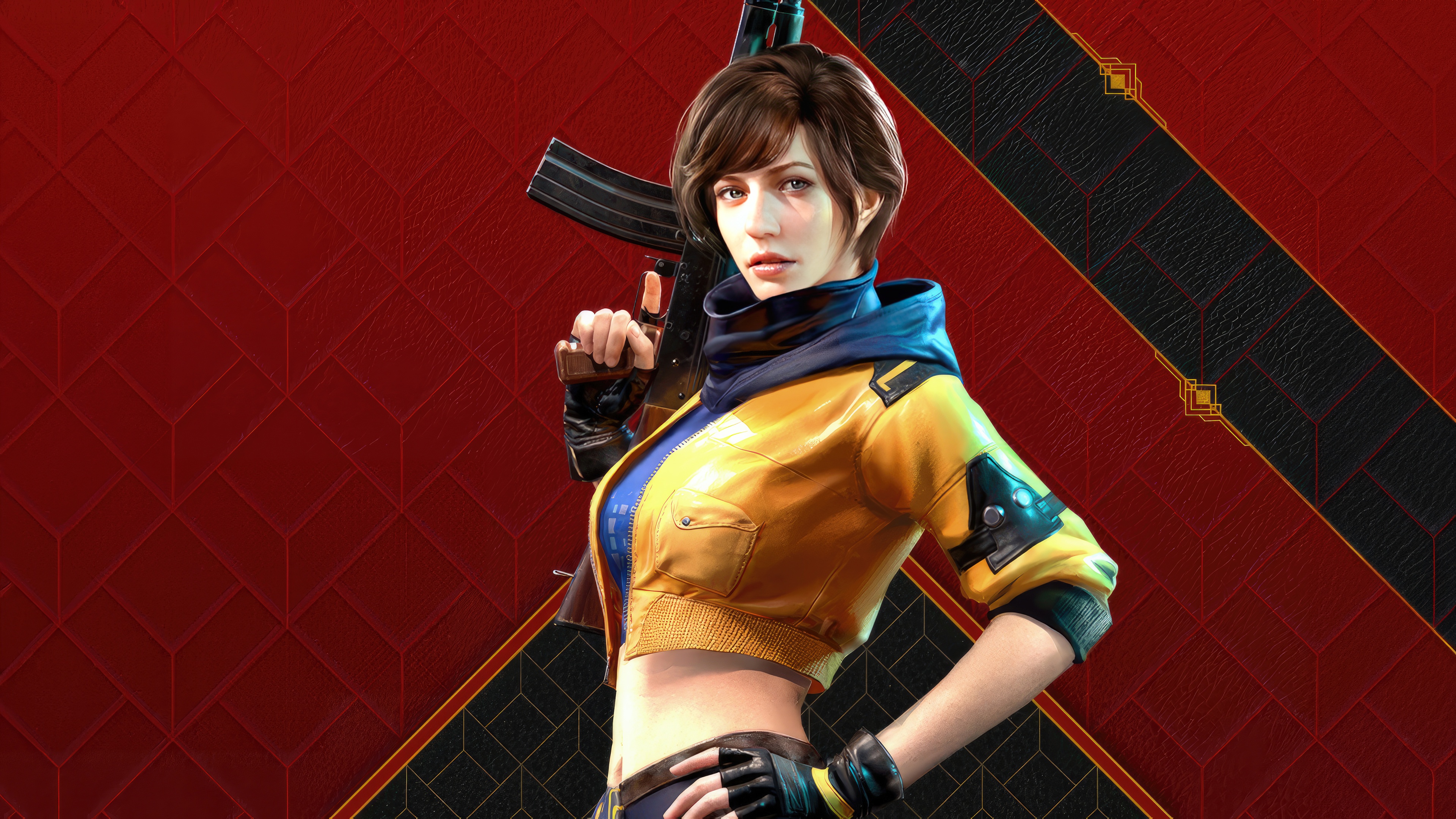 Pubg Pro League South Asia Character with Rifle HD Wallpaper