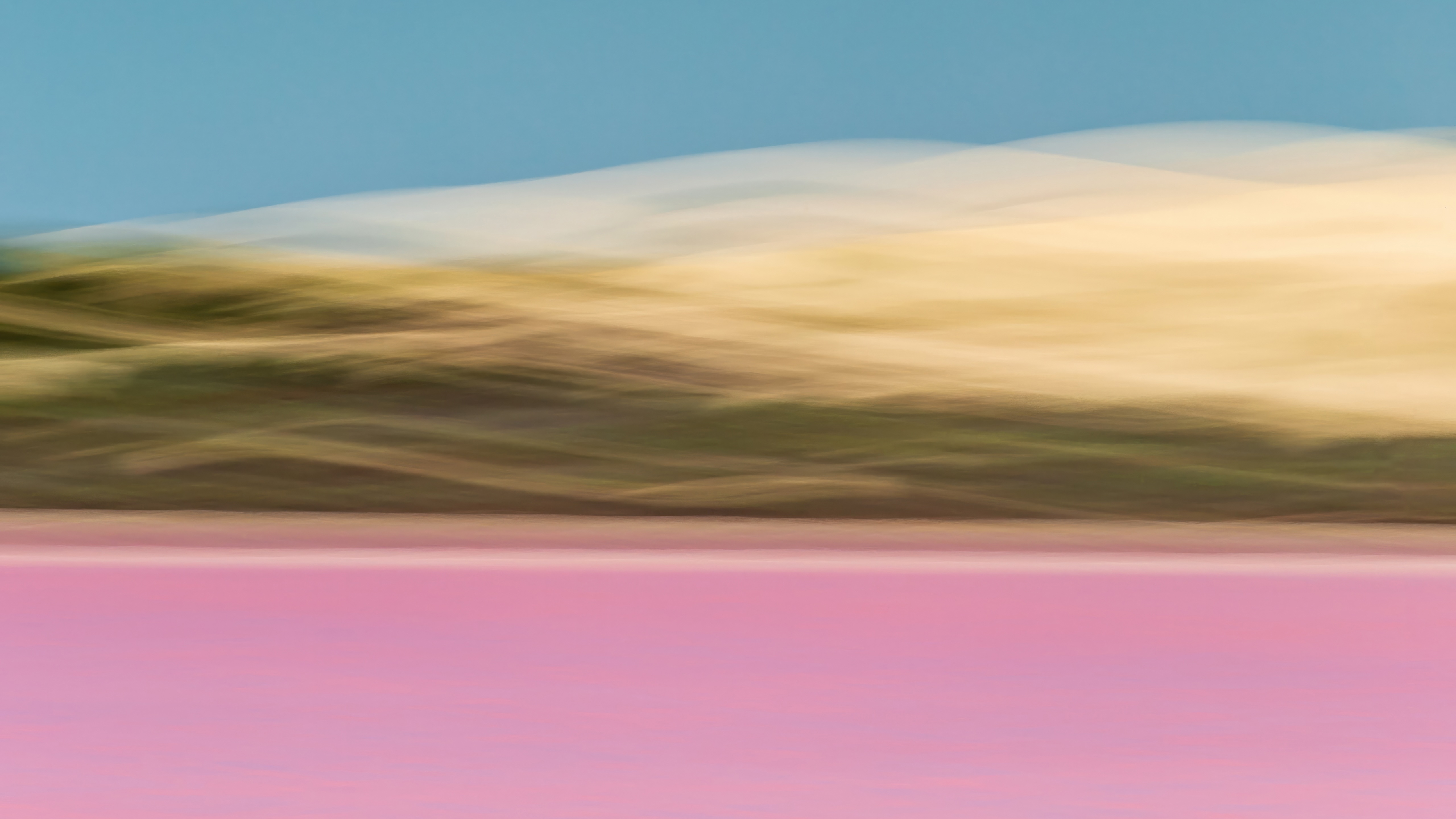Abstract landscape with pink and blue hues HD Wallpaper