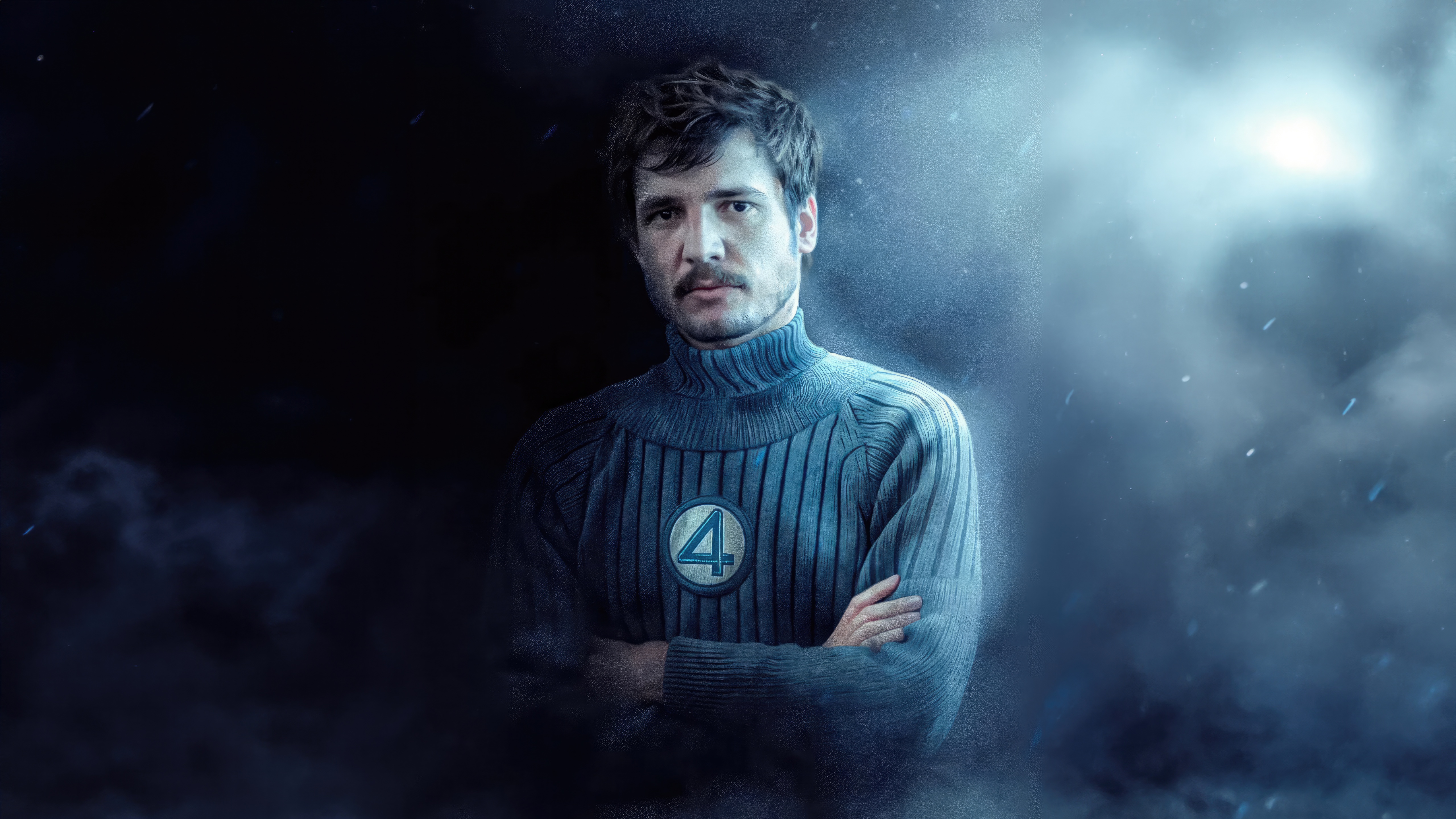 Reed Richards in a blue sweater with the number 4 HD Wallpaper