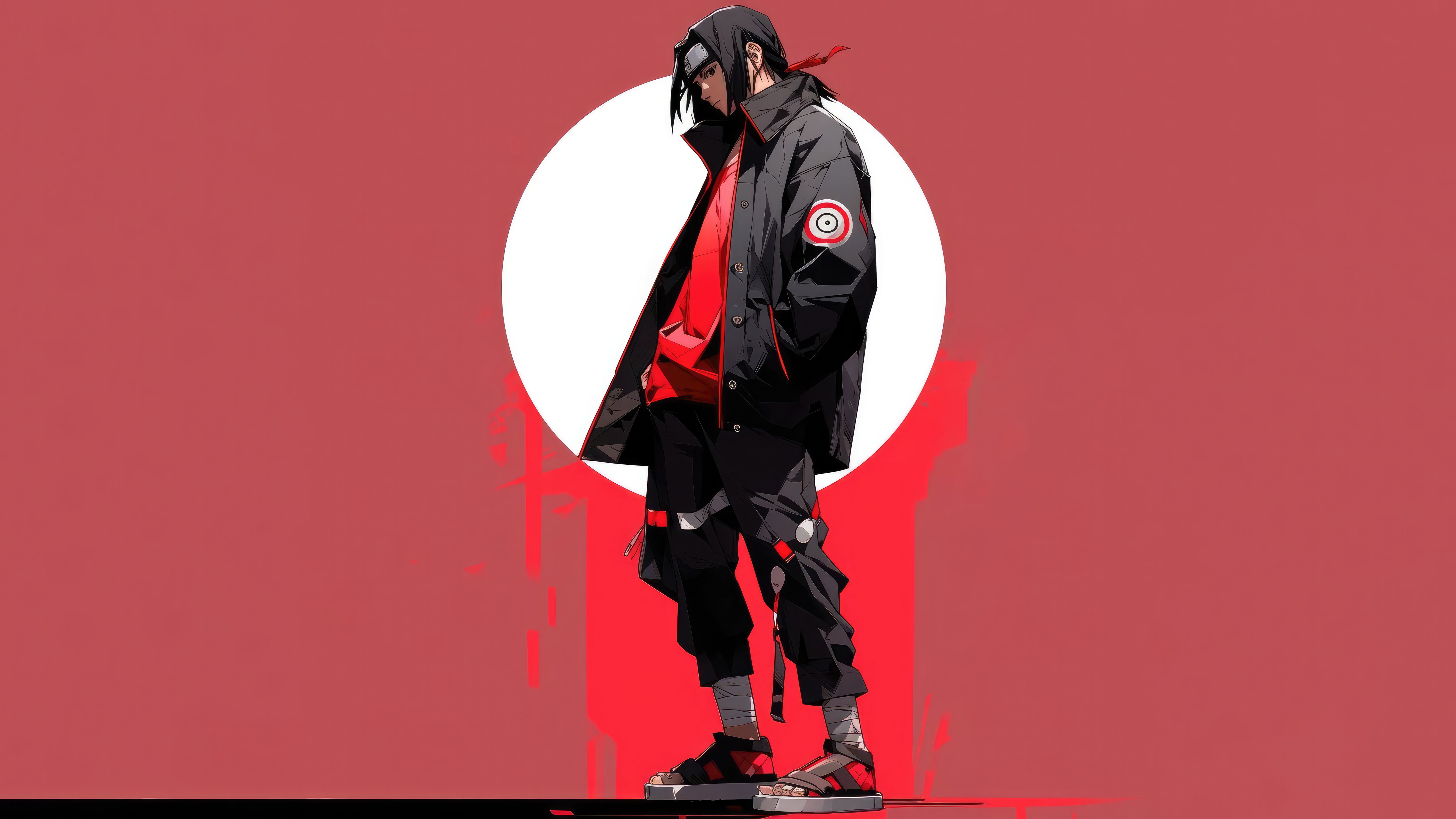 Itachi Uchiha in modern streetwear HD Wallpaper