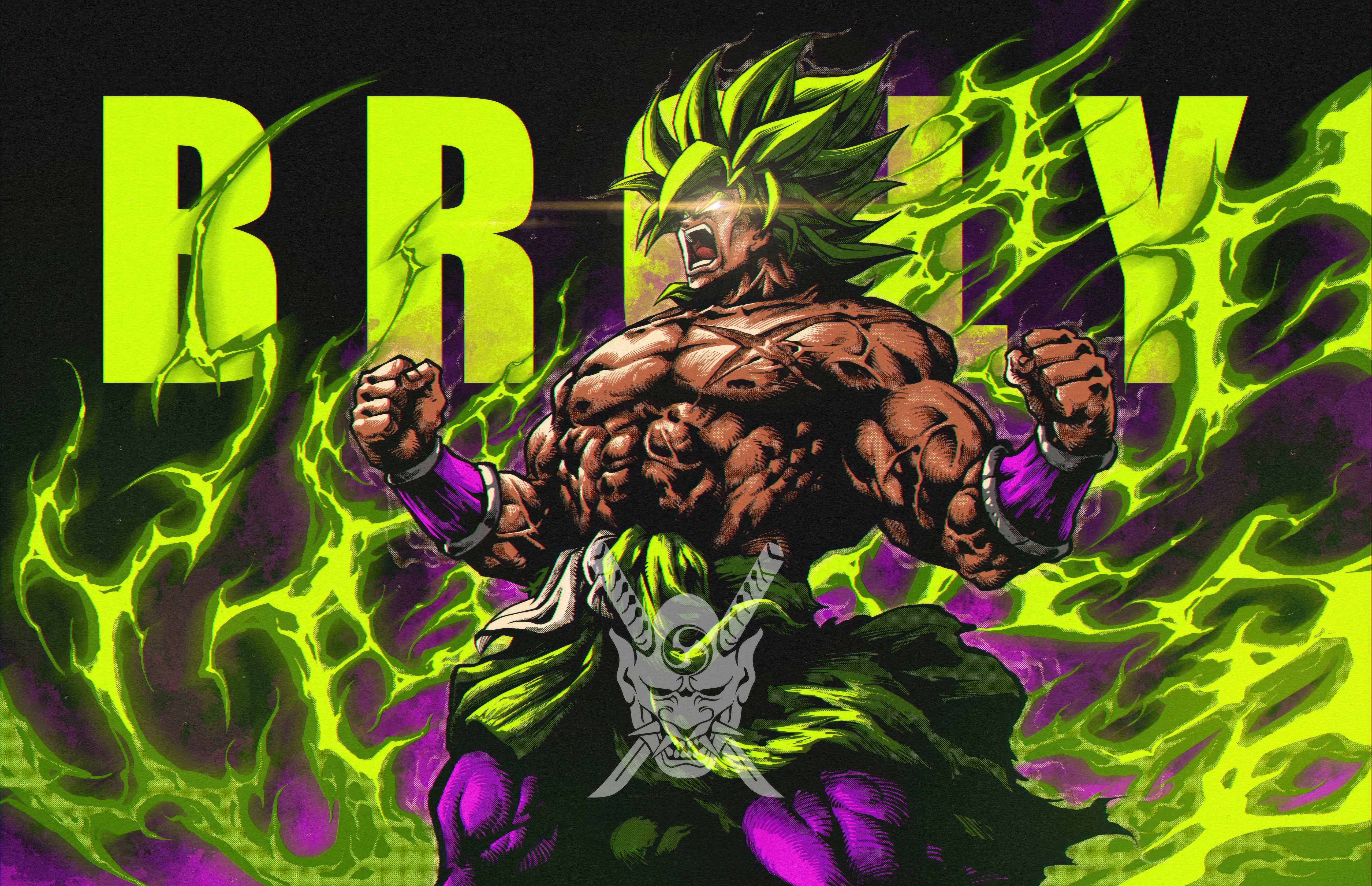 Broly from Dragon Ball with green energy HD Wallpaper
