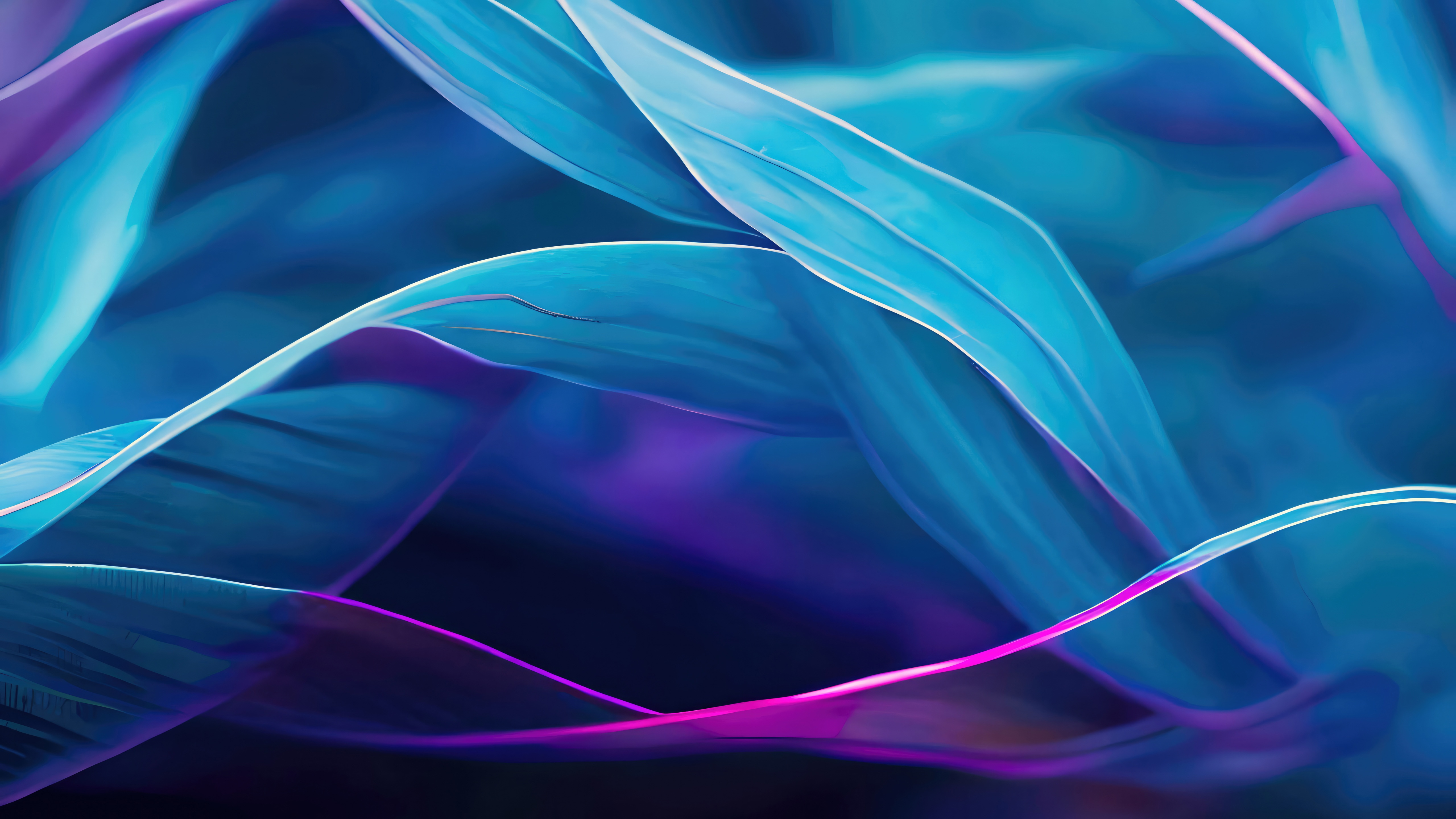 Abstract blue and purple flowing ribbons HD Wallpaper