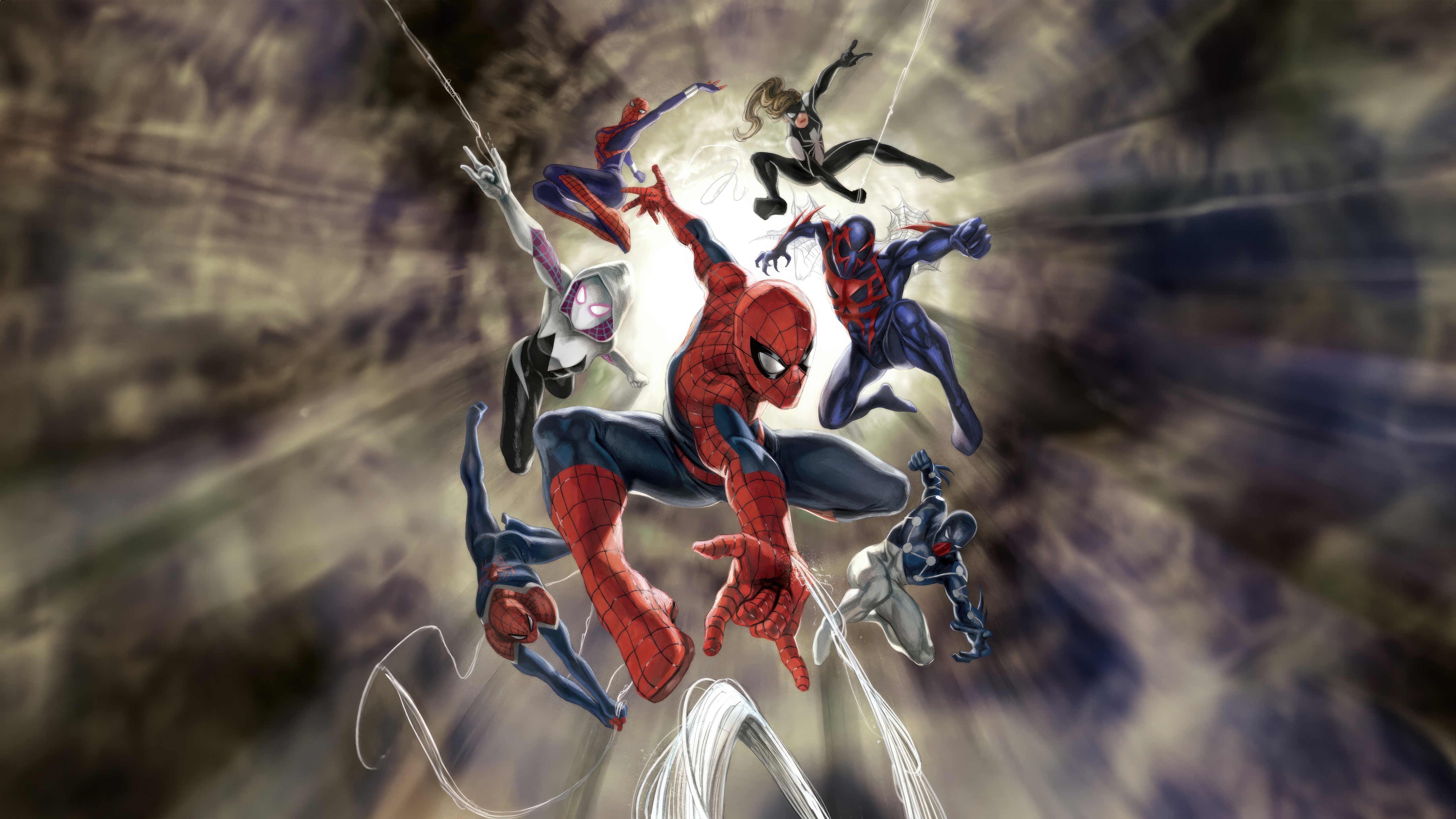Marvel's Spider-Verse Characters Assemble HD Wallpaper