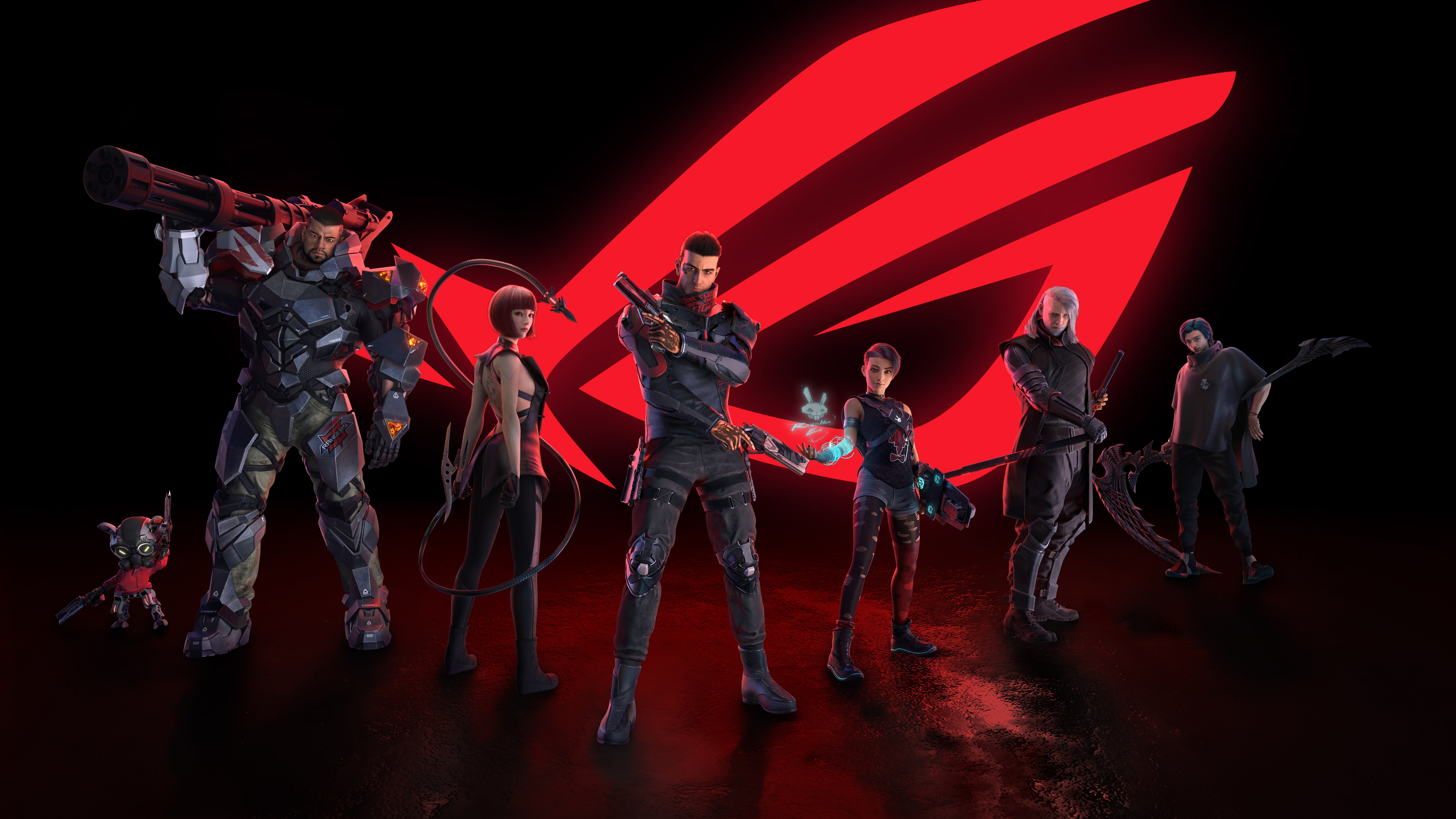 Republic of Gamers characters with ROG logo HD Wallpaper