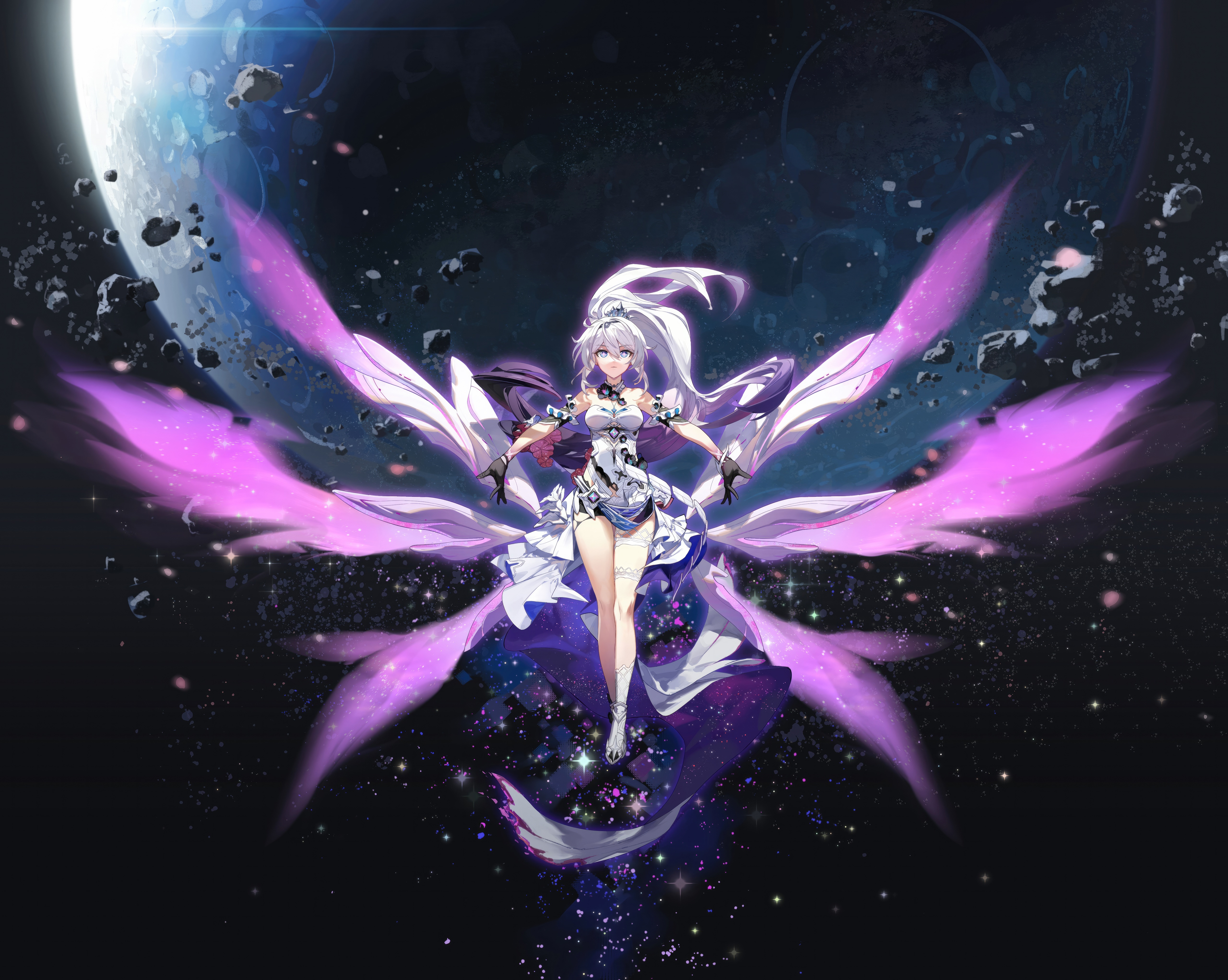 Kiana Kaslana from Honkai Impact 3rd in space HD Wallpaper