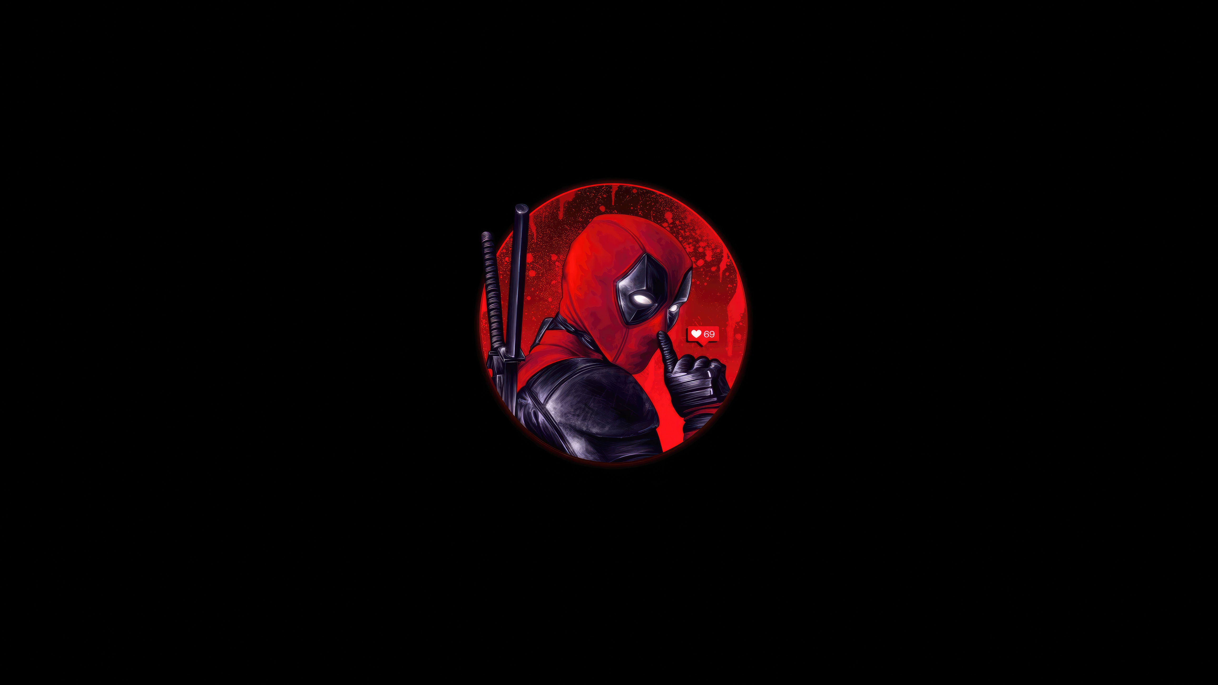 Deadpool with a finger to his lips HD Wallpaper
