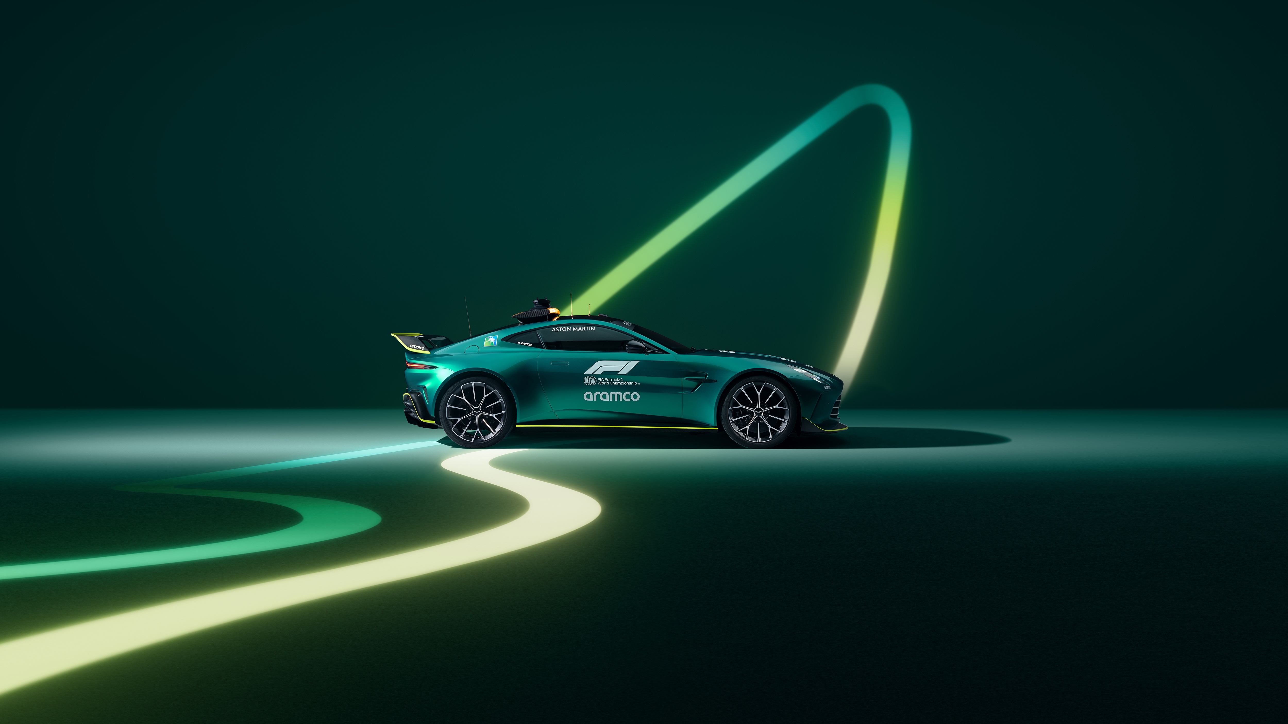 Aston Martin Vantage F1 Safety Car on a track HD Wallpaper