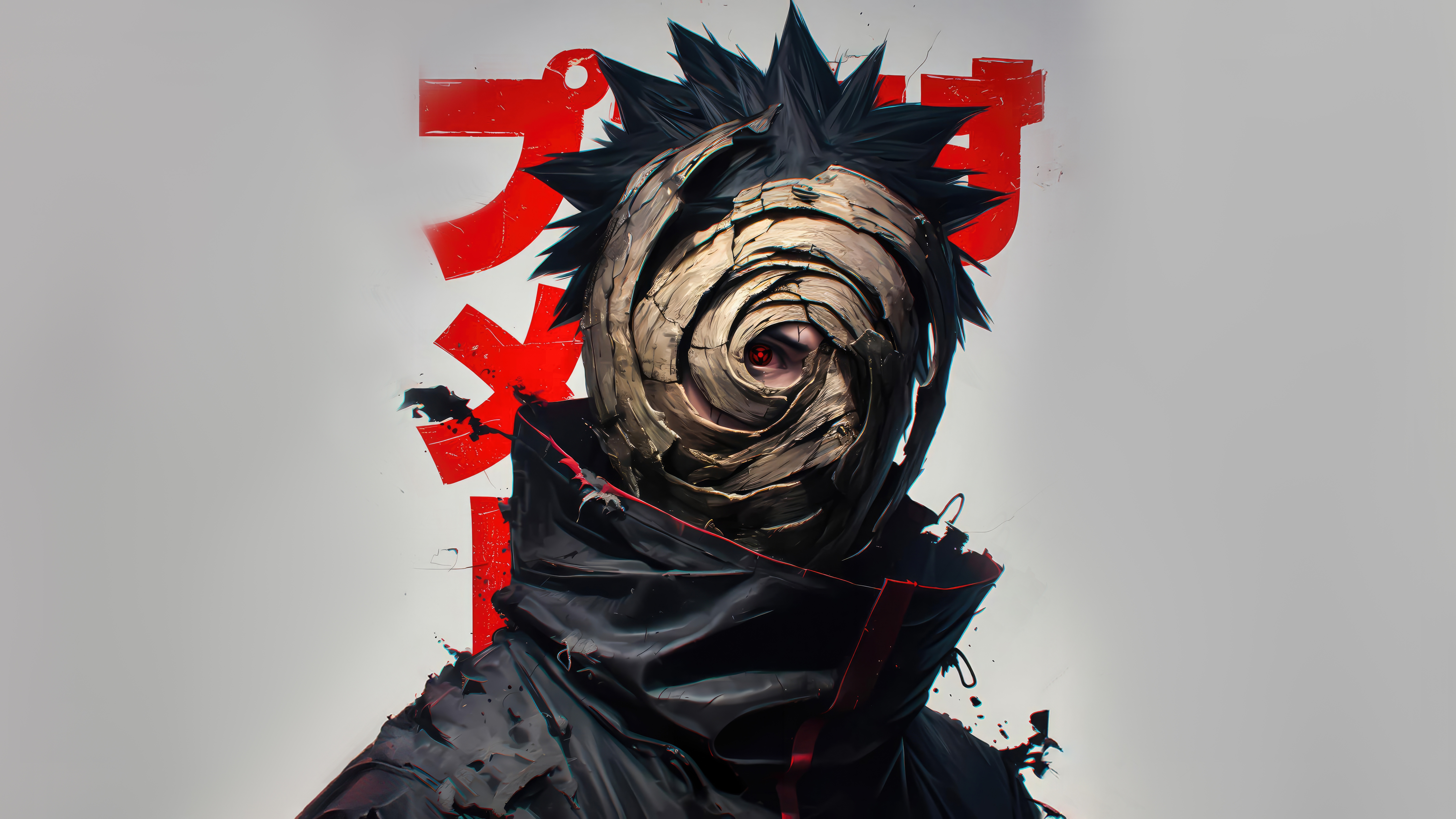 Obito Uchiha with Sharingan and Akatsuki cloak HD Wallpaper