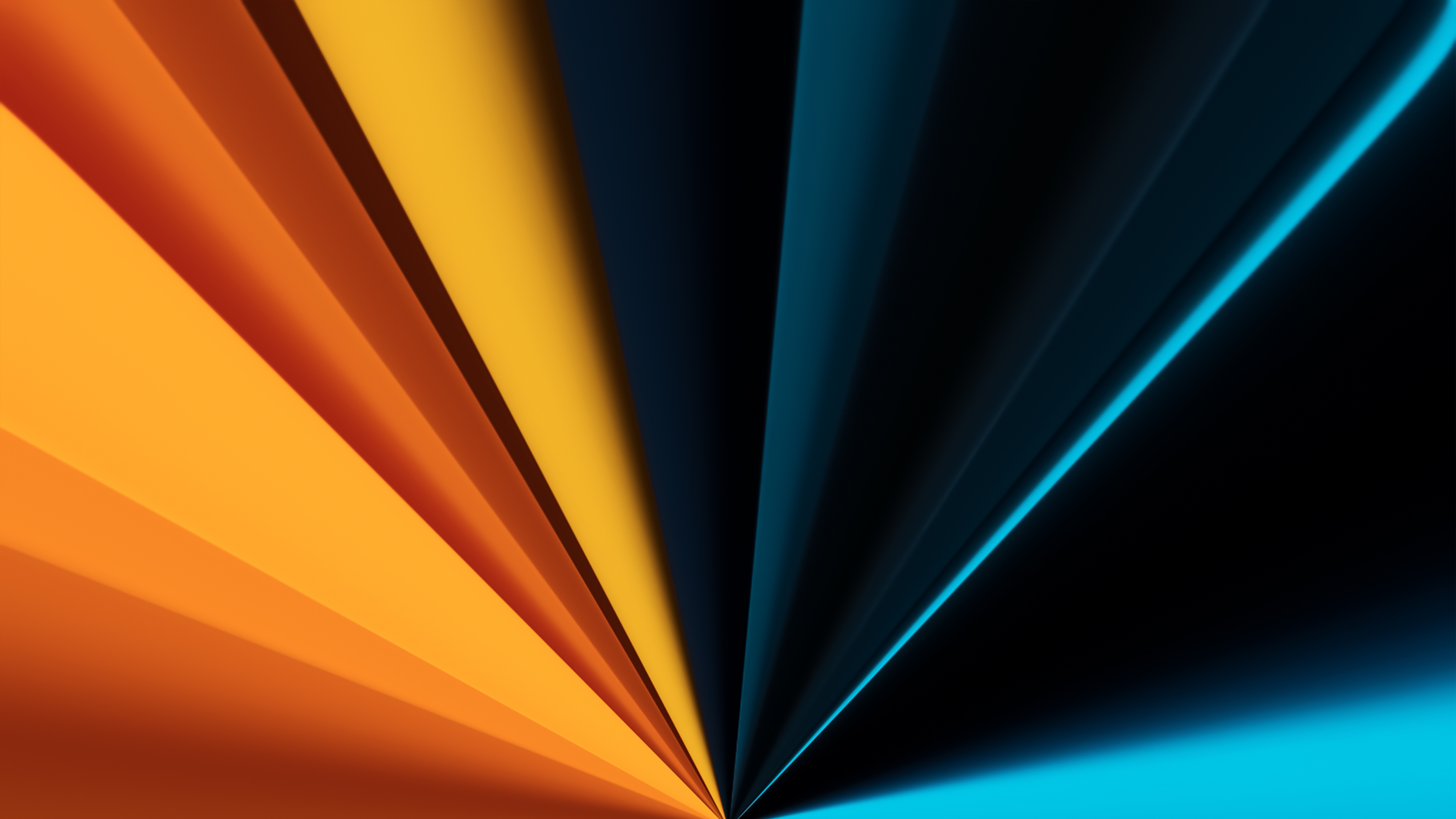 Abstract beams of orange and blue light HD Wallpaper