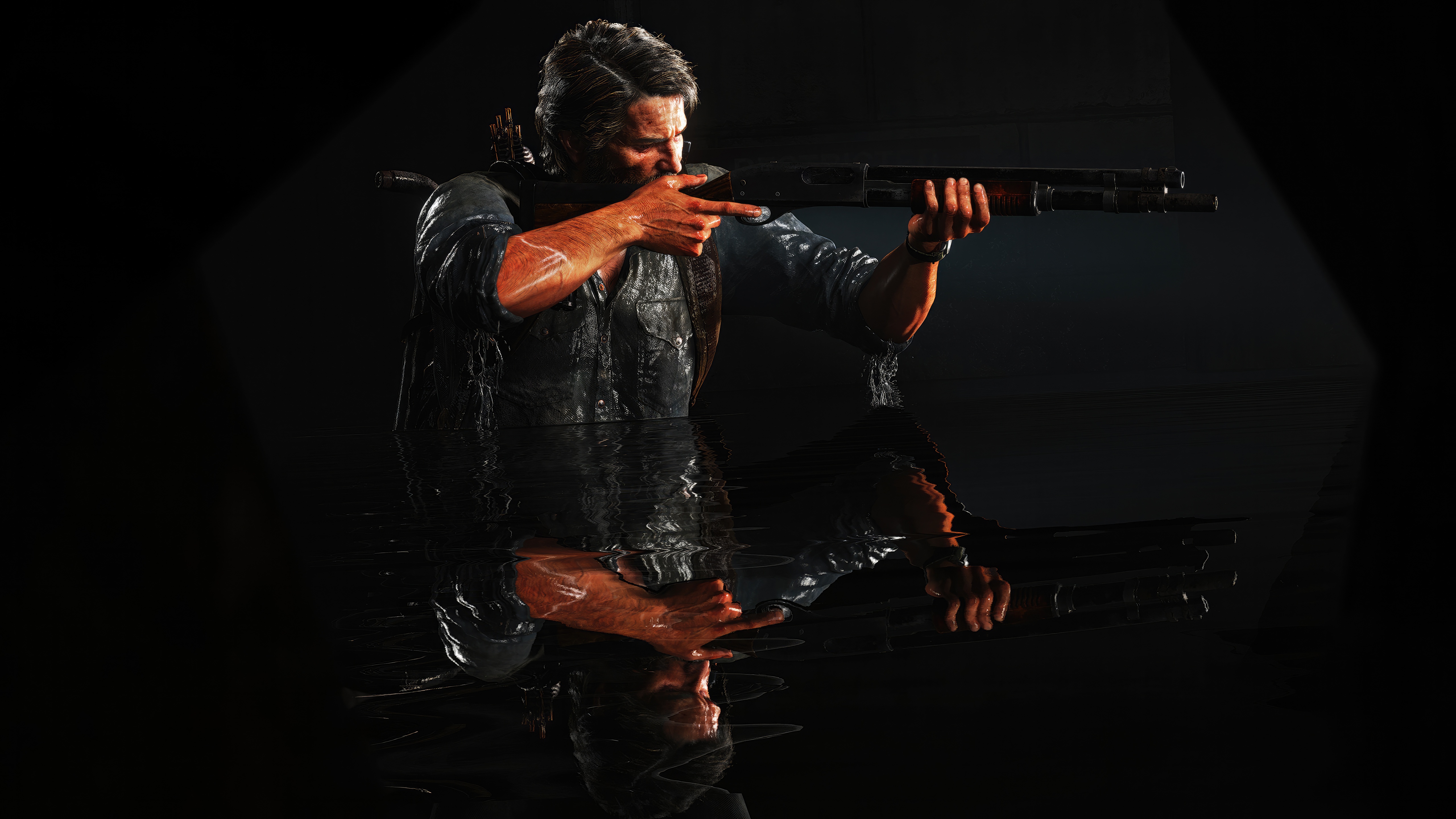 Joel from The Last of Us Part II with a shotgun HD Wallpaper