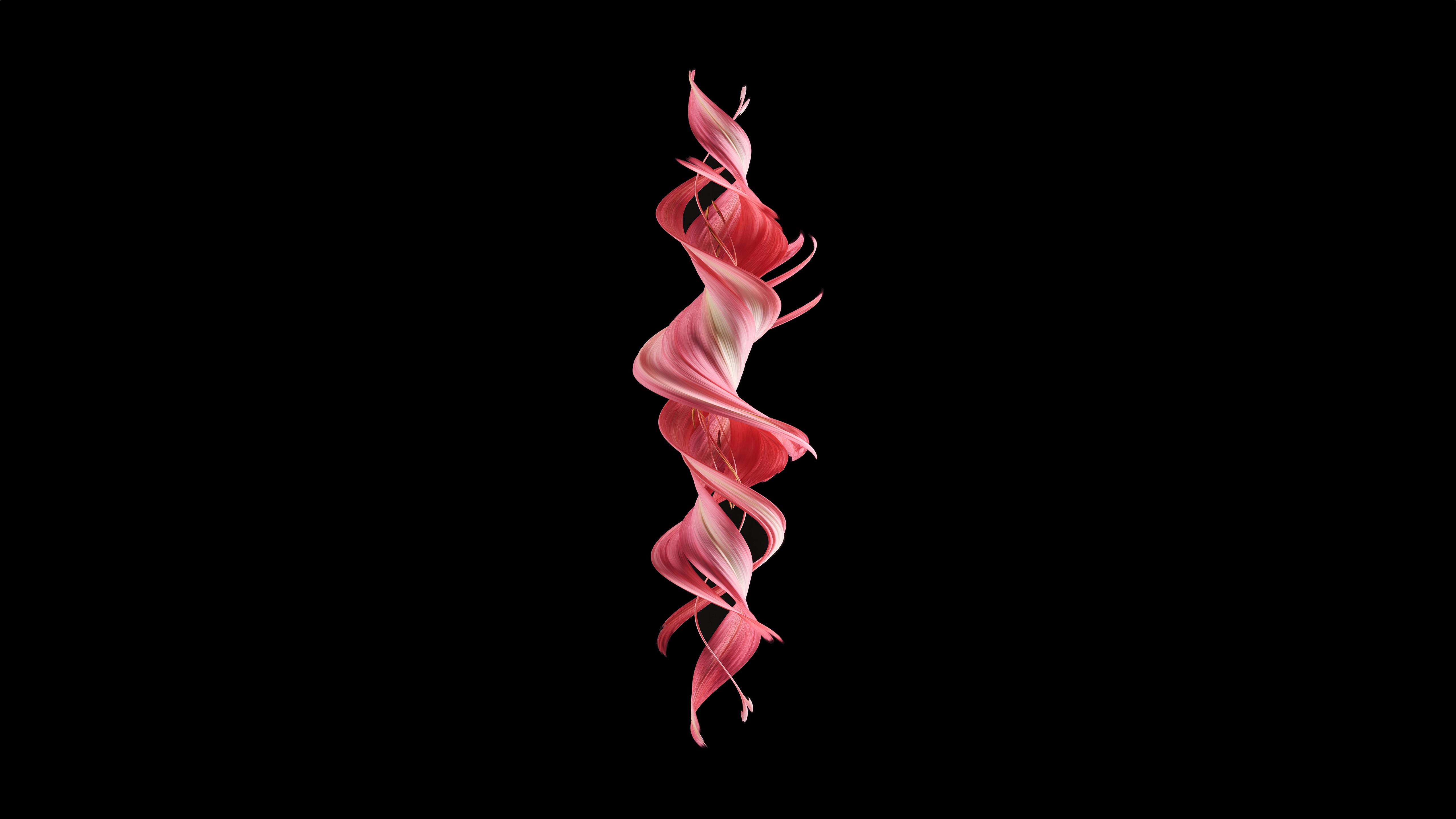 Red and white swirl on black background HD Wallpaper
