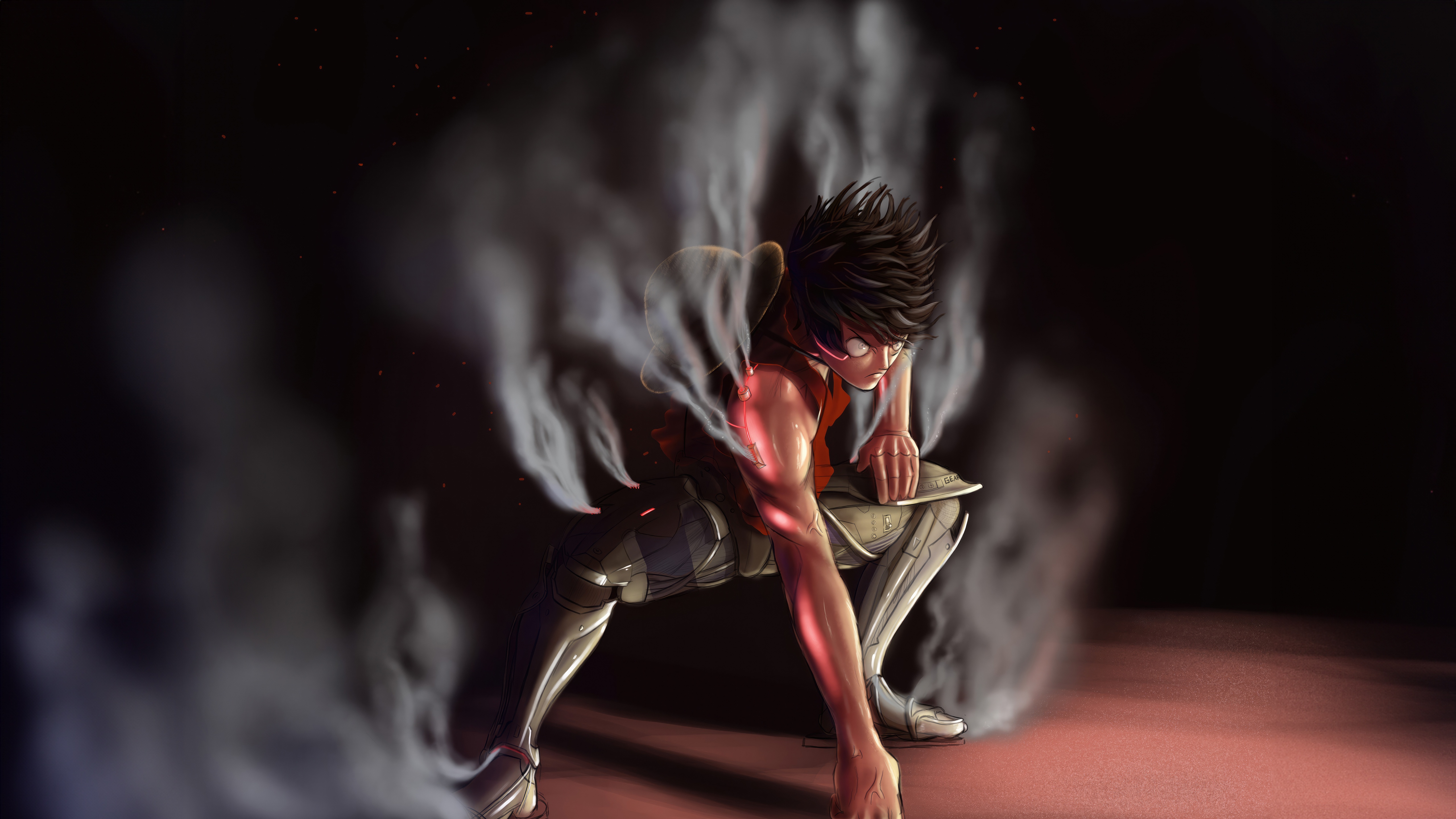 Luffy from One Piece as a Cyborg HD Wallpaper