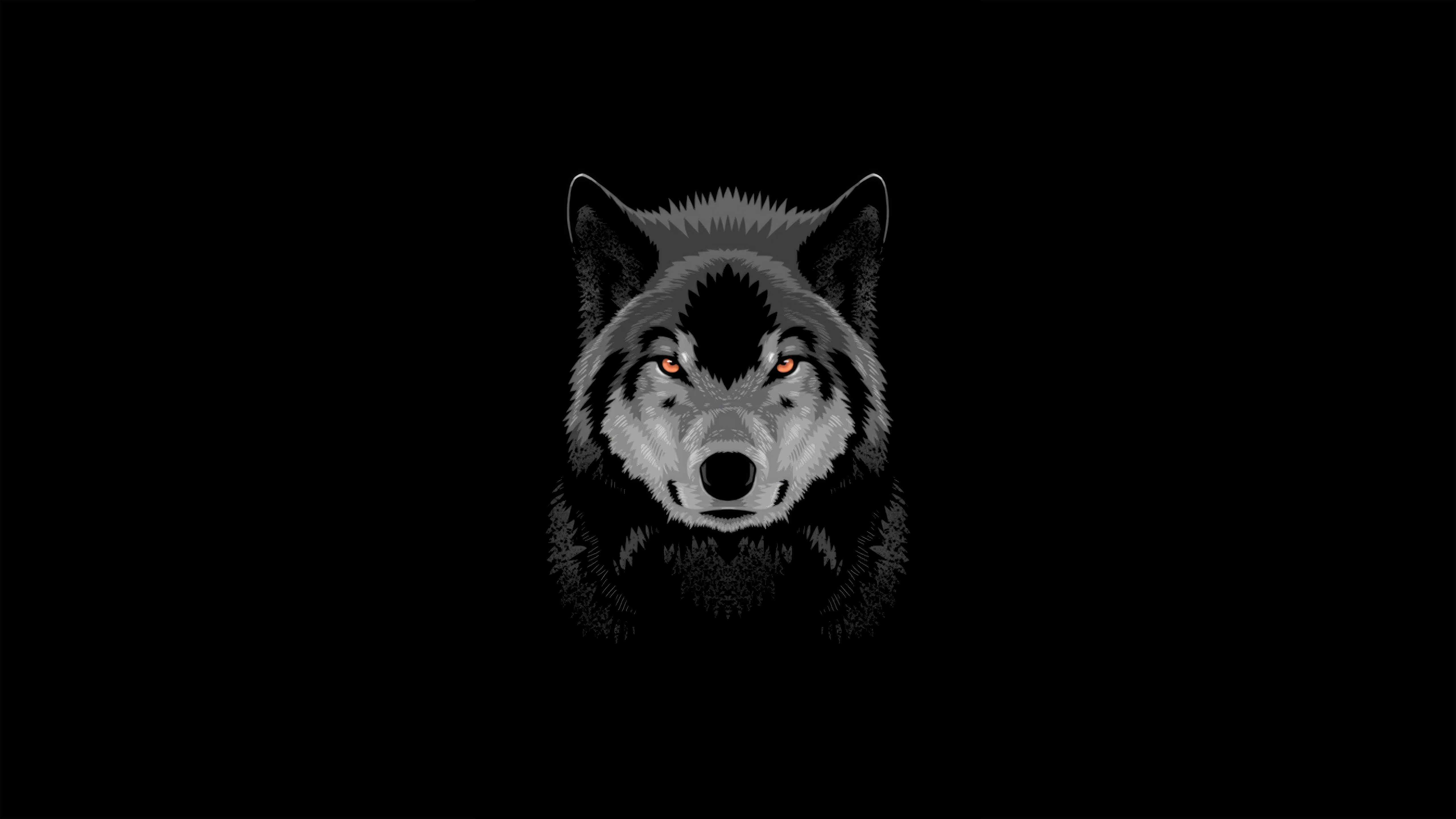 Illustration of a wolf's head HD Wallpaper