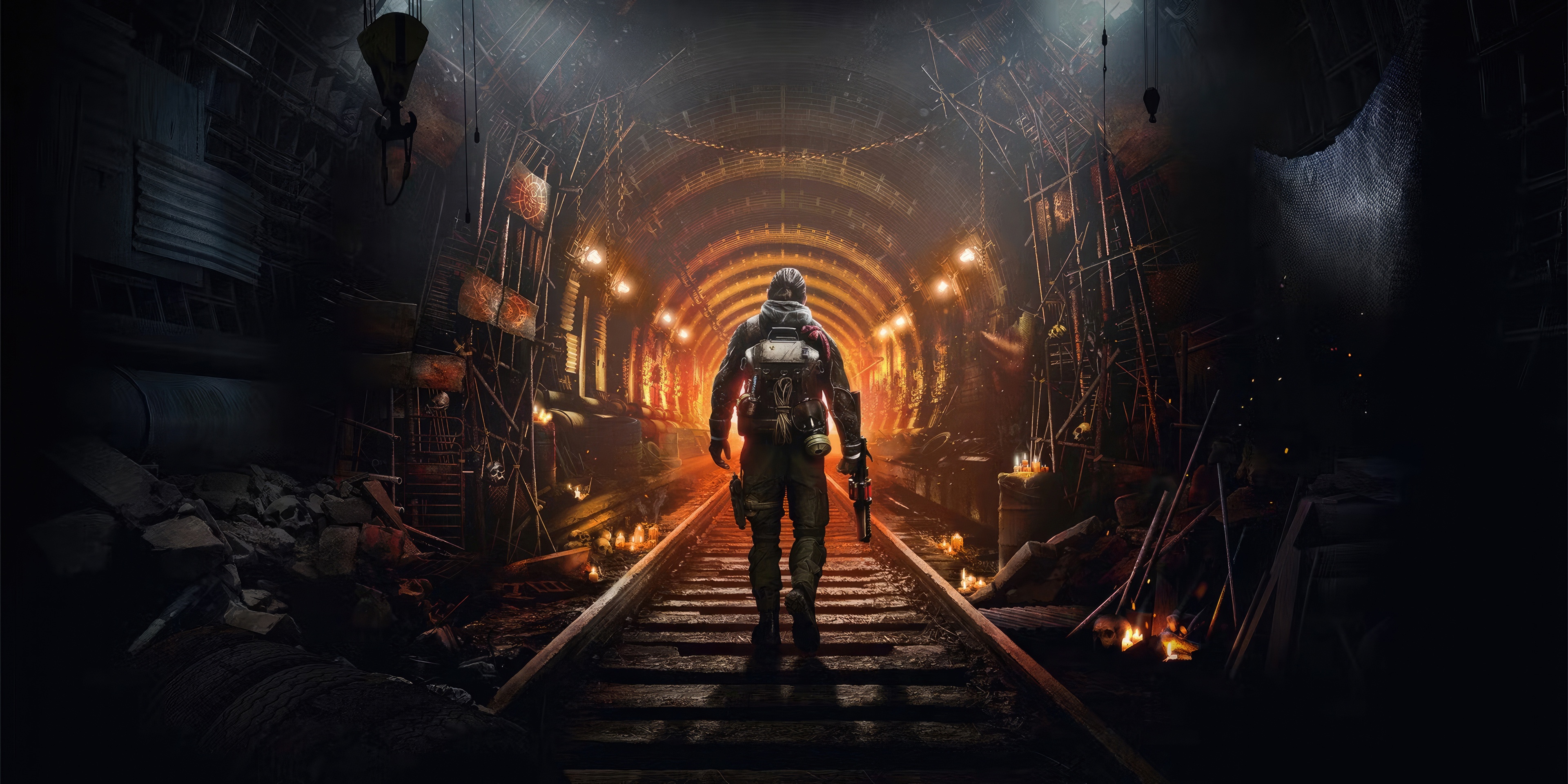 Metro Awakening in a dark subway tunnel HD Wallpaper