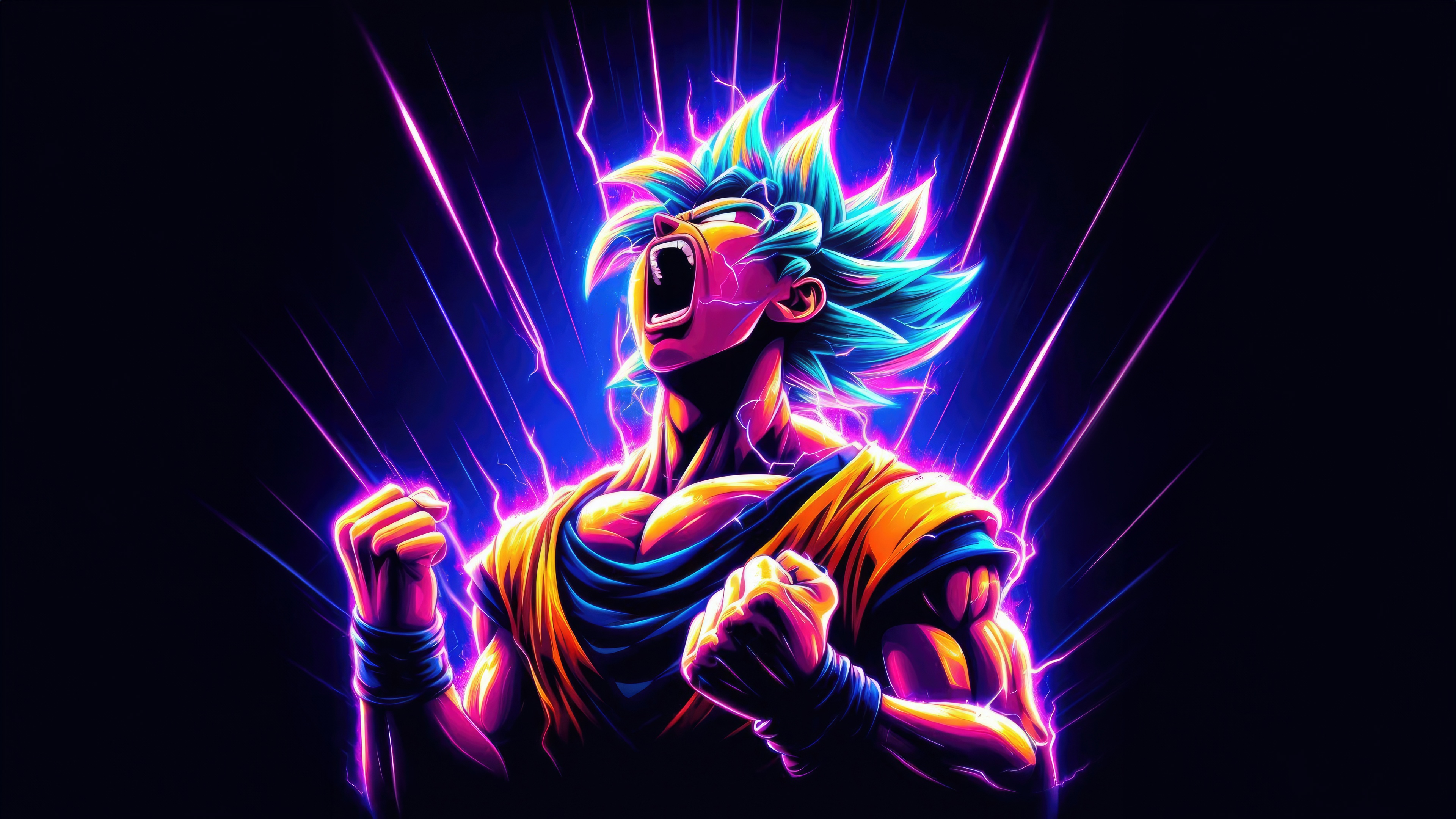Goku Super Saiyan Blue with purple lightning HD Wallpaper