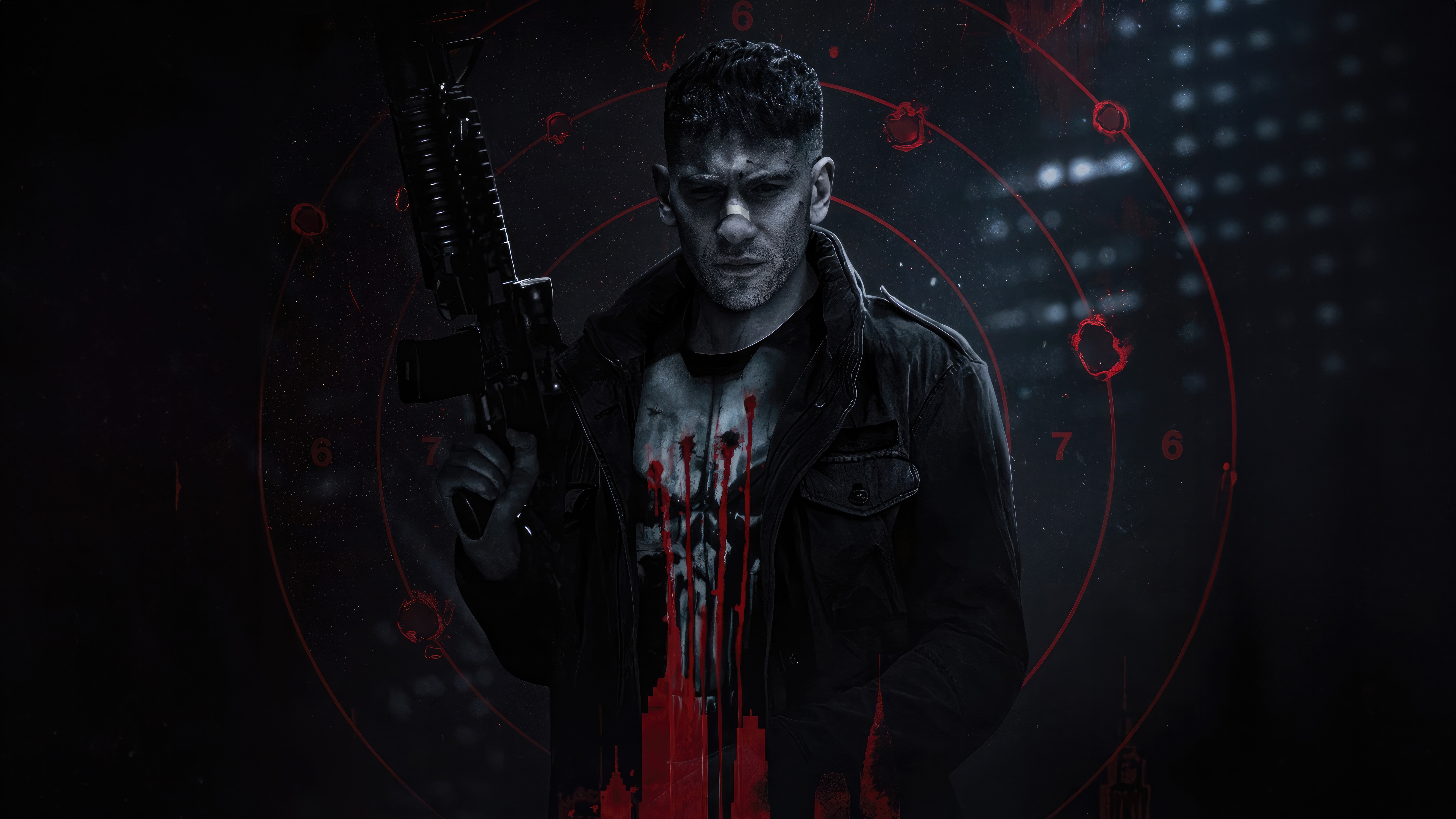 The Punisher Holding a Rifle HD Wallpaper