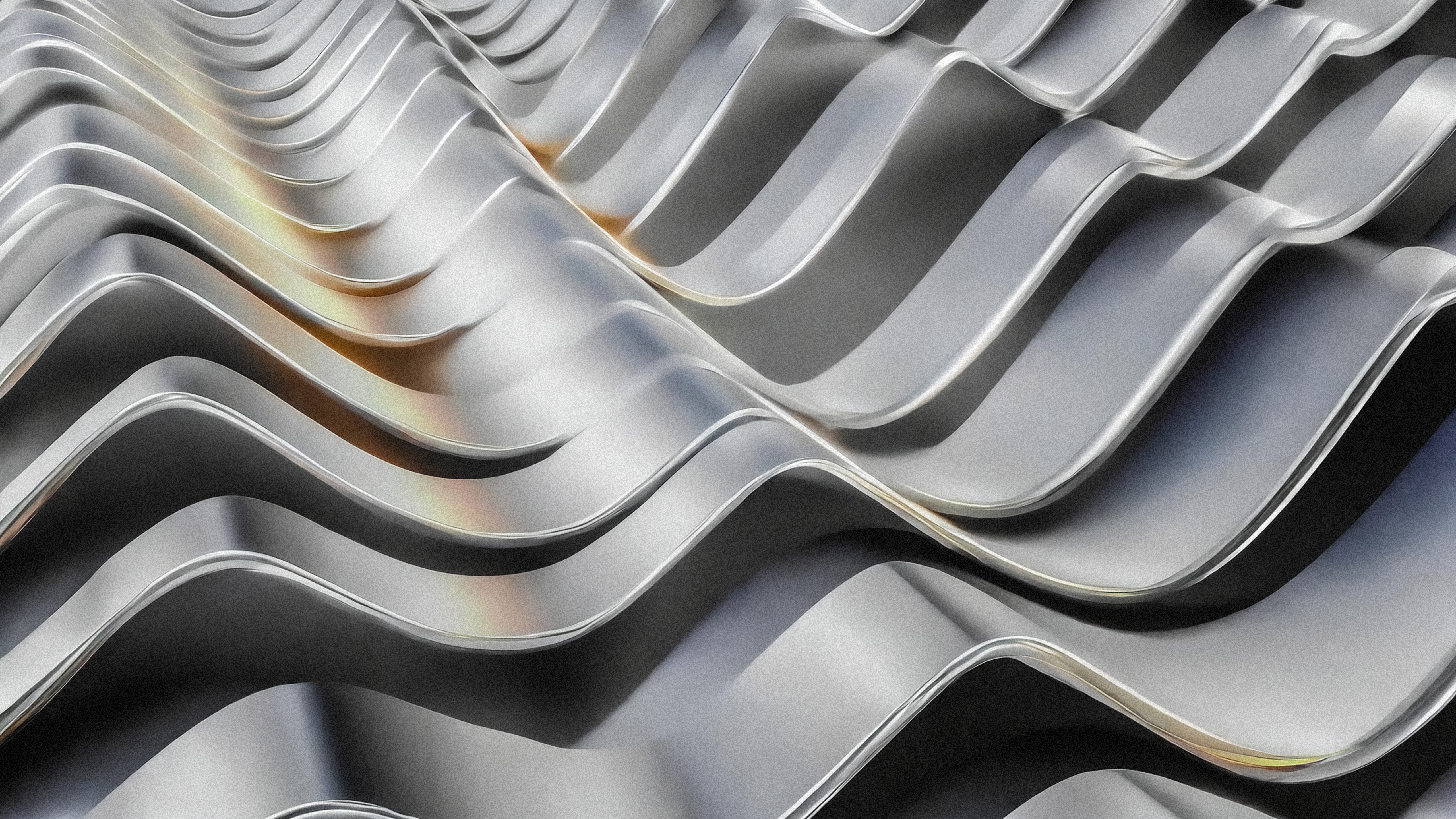 Abstract CGI metallic waves HD Wallpaper