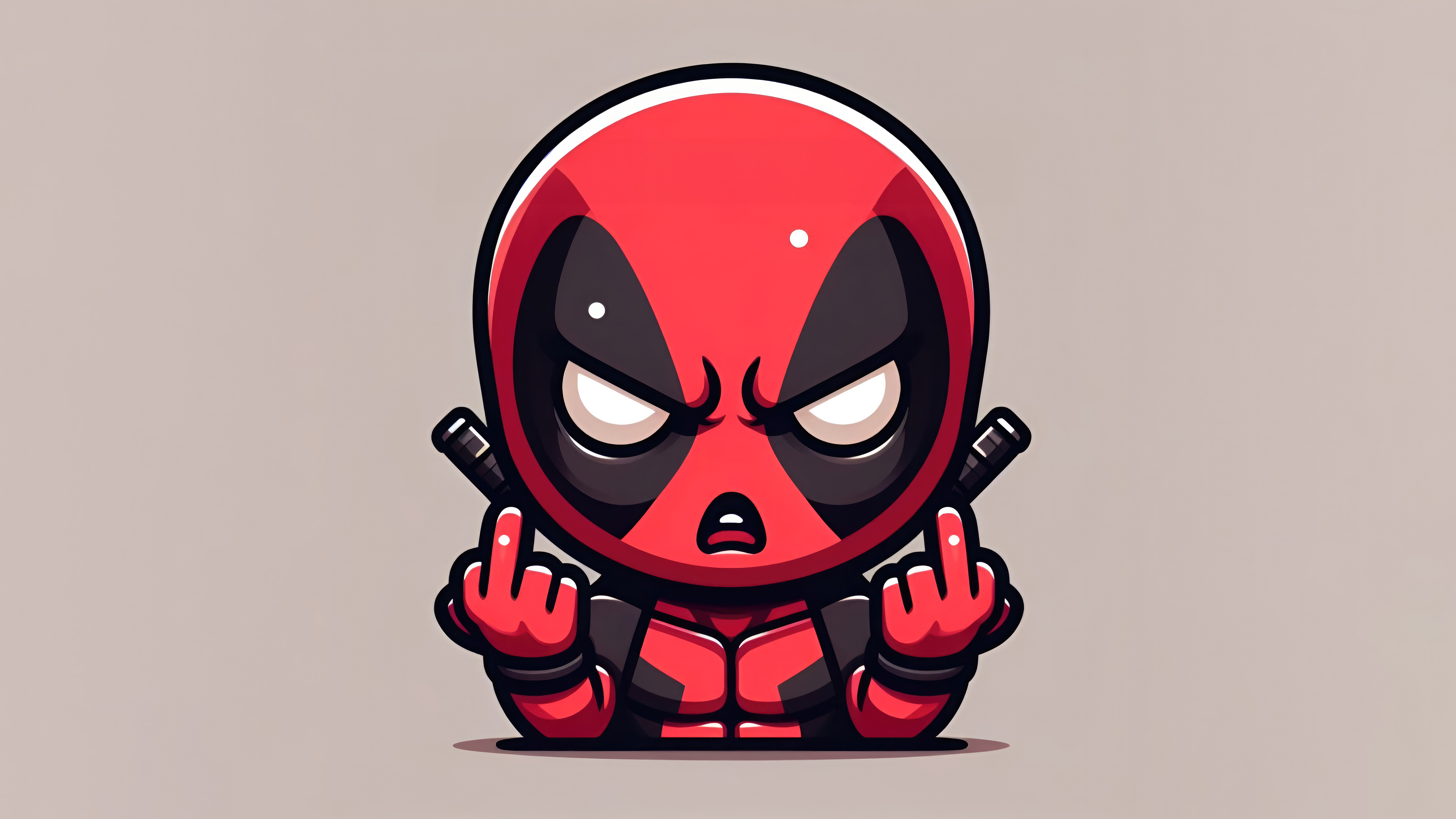 Chibi Deadpool Giving Middle Fingers HD Wallpaper