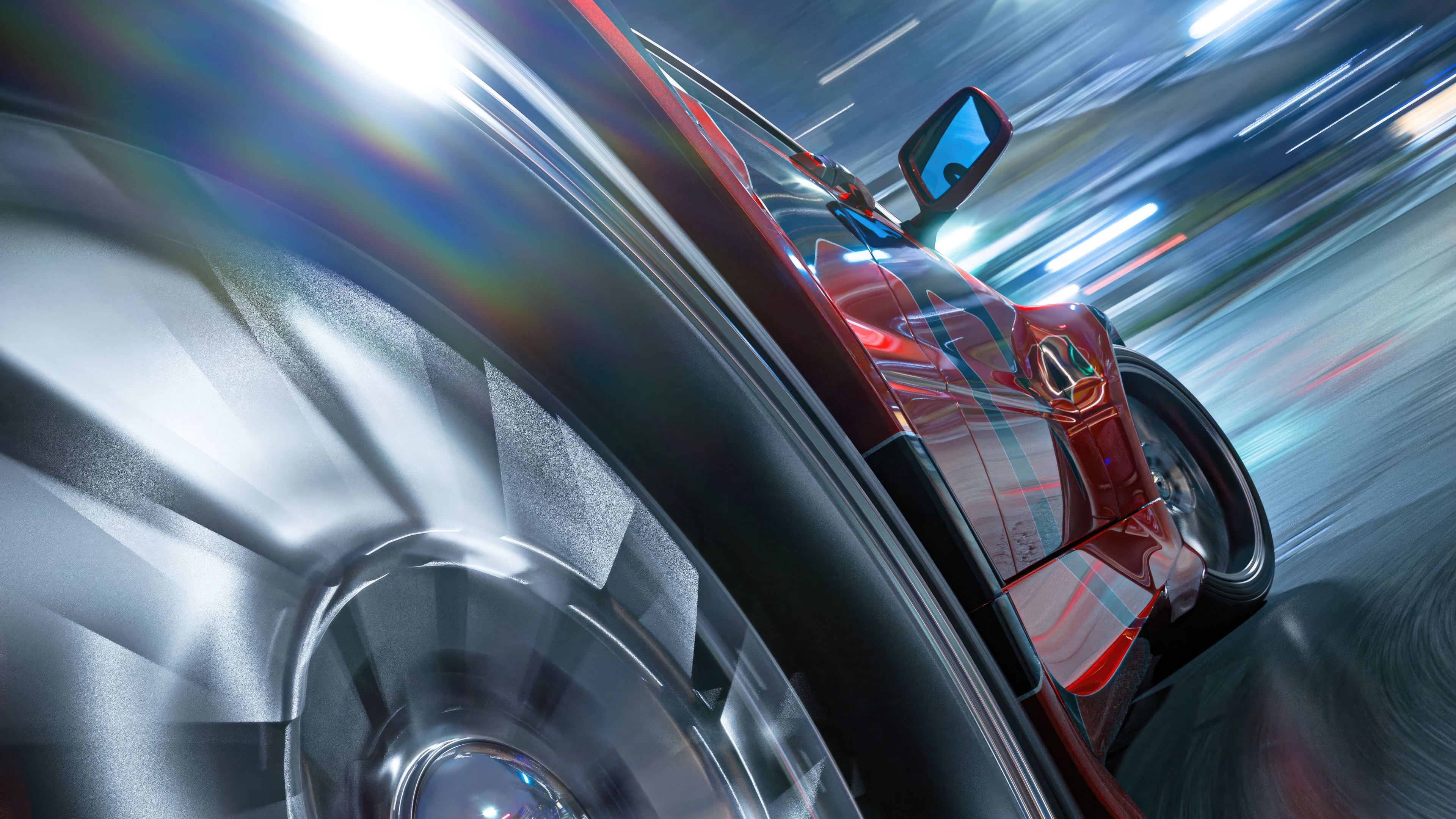 Red Ferrari Testarossa driving fast HD Wallpaper