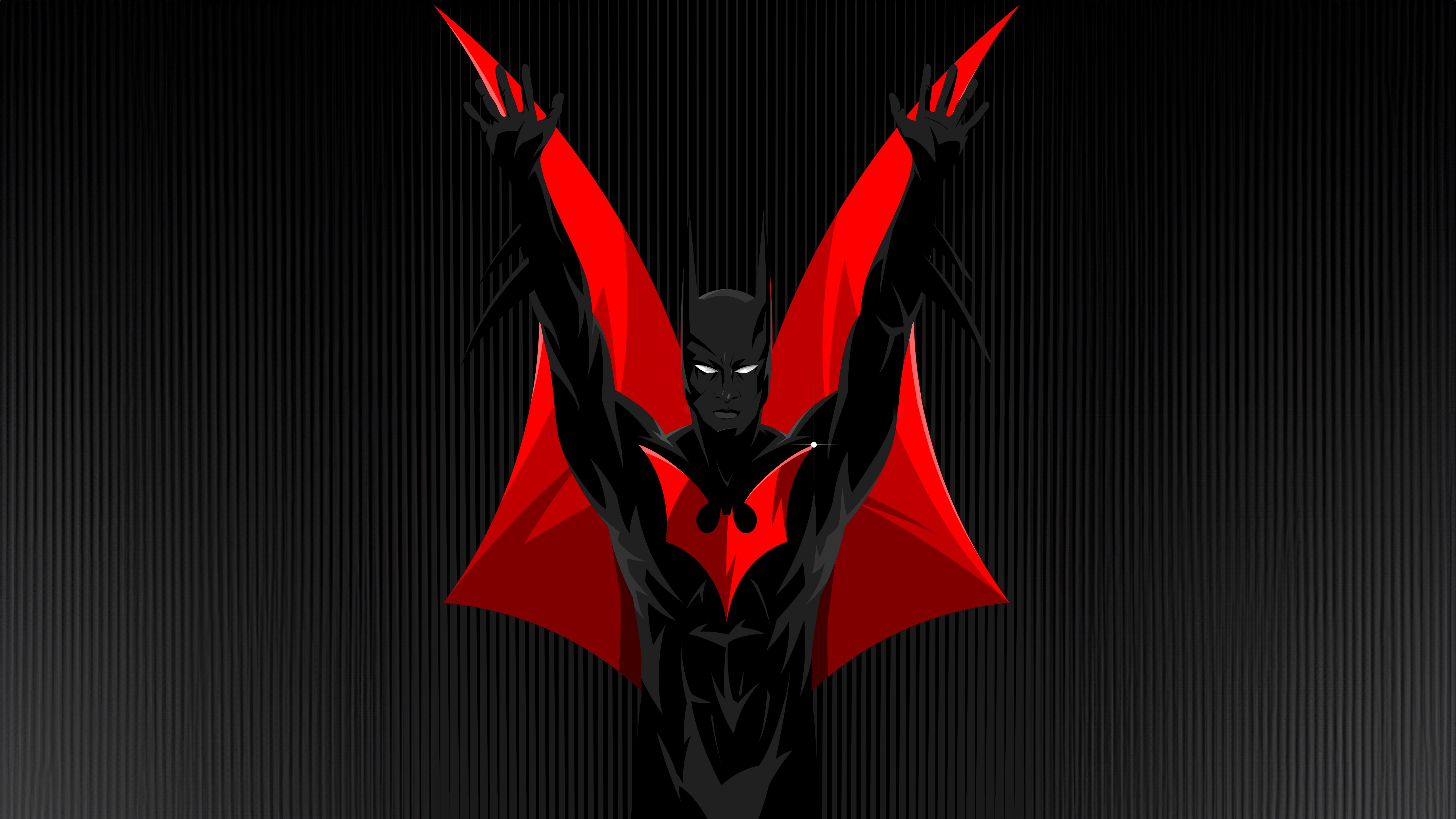 Batman Beyond with Red Cape and Black Suit HD Wallpaper