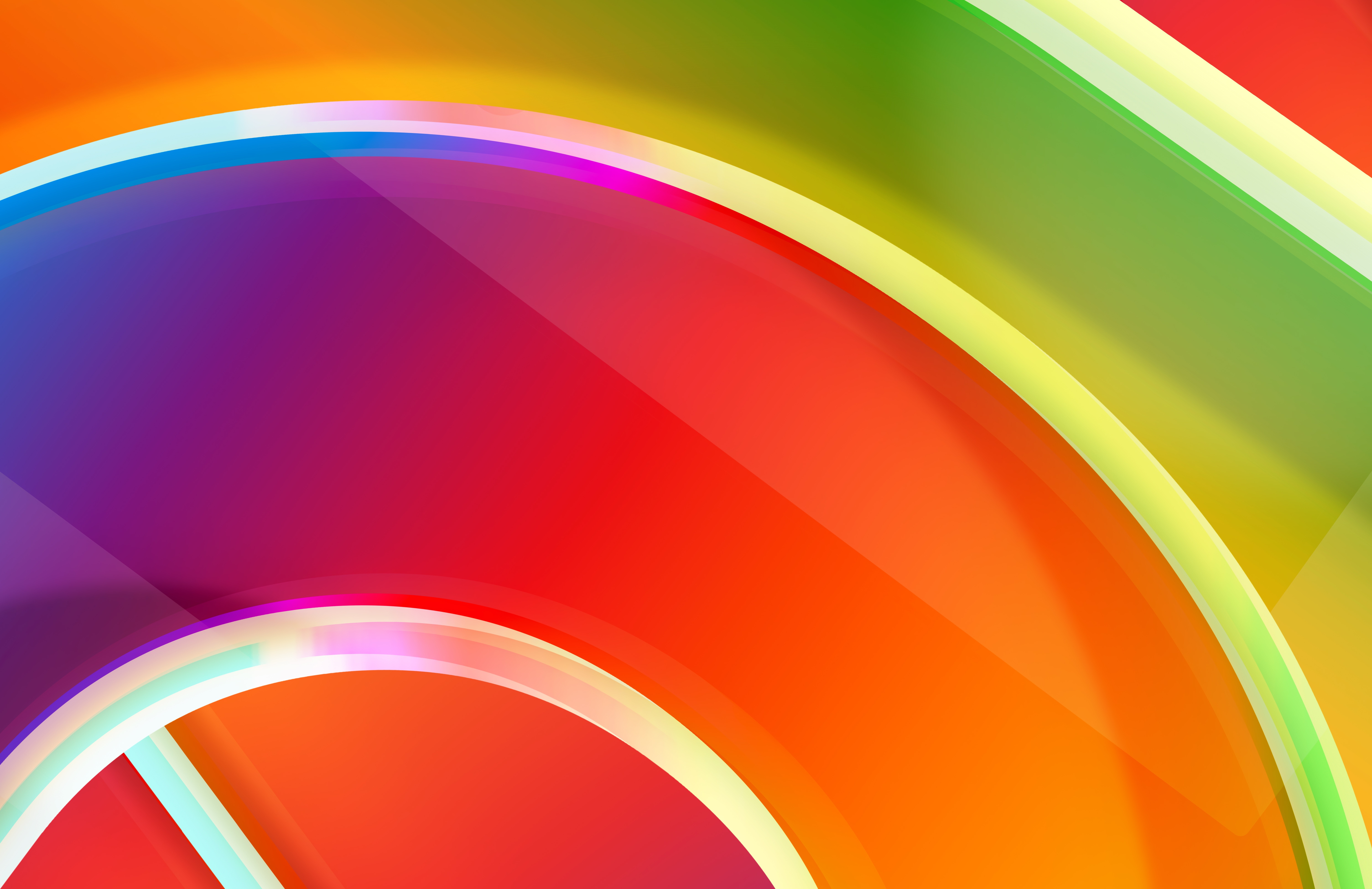 Abstract glassy illuminate shapes with rainbow colors HD Wallpaper