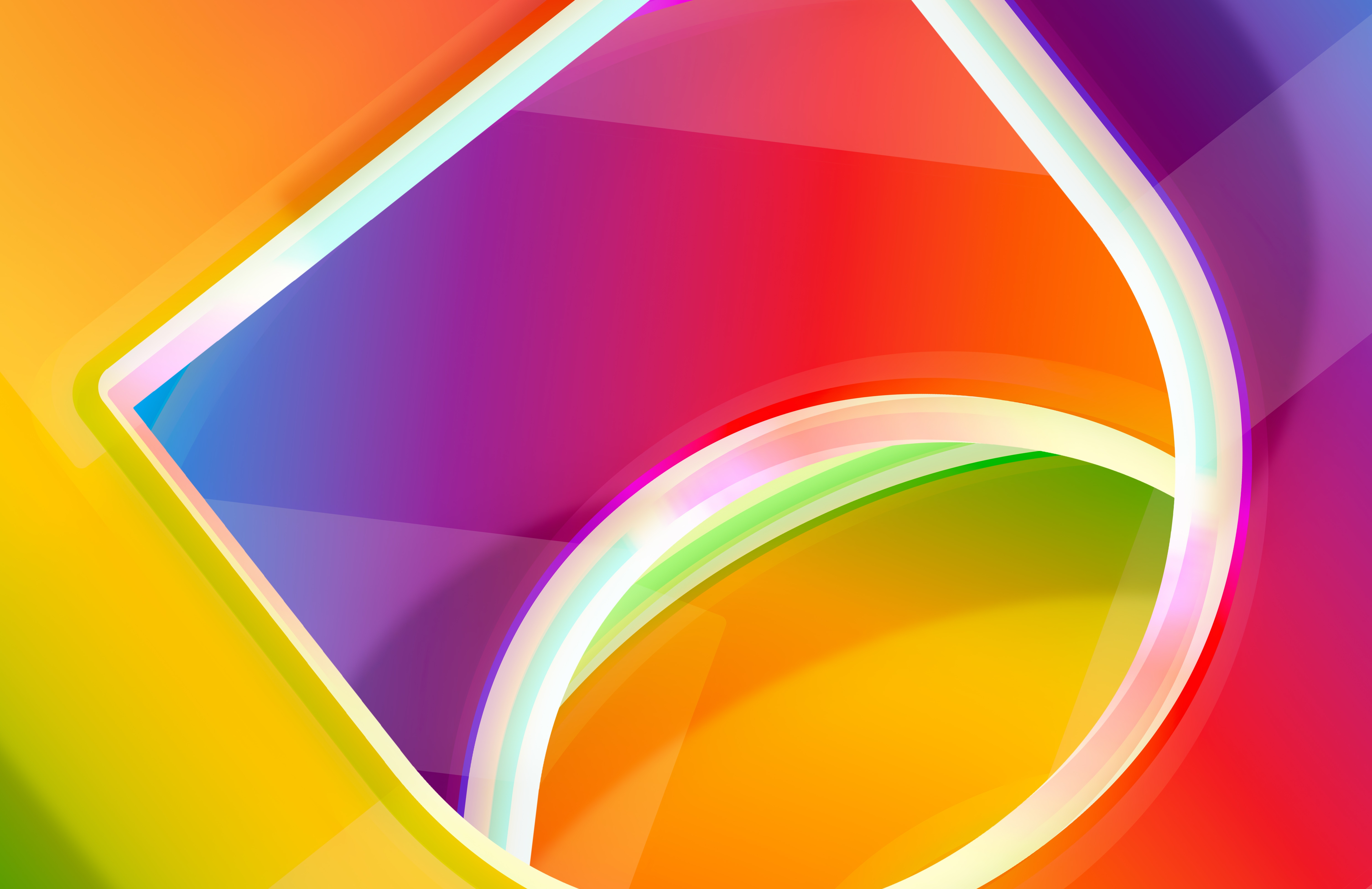 Abstract Aurora with Colorful Gradient Shapes HD Wallpaper