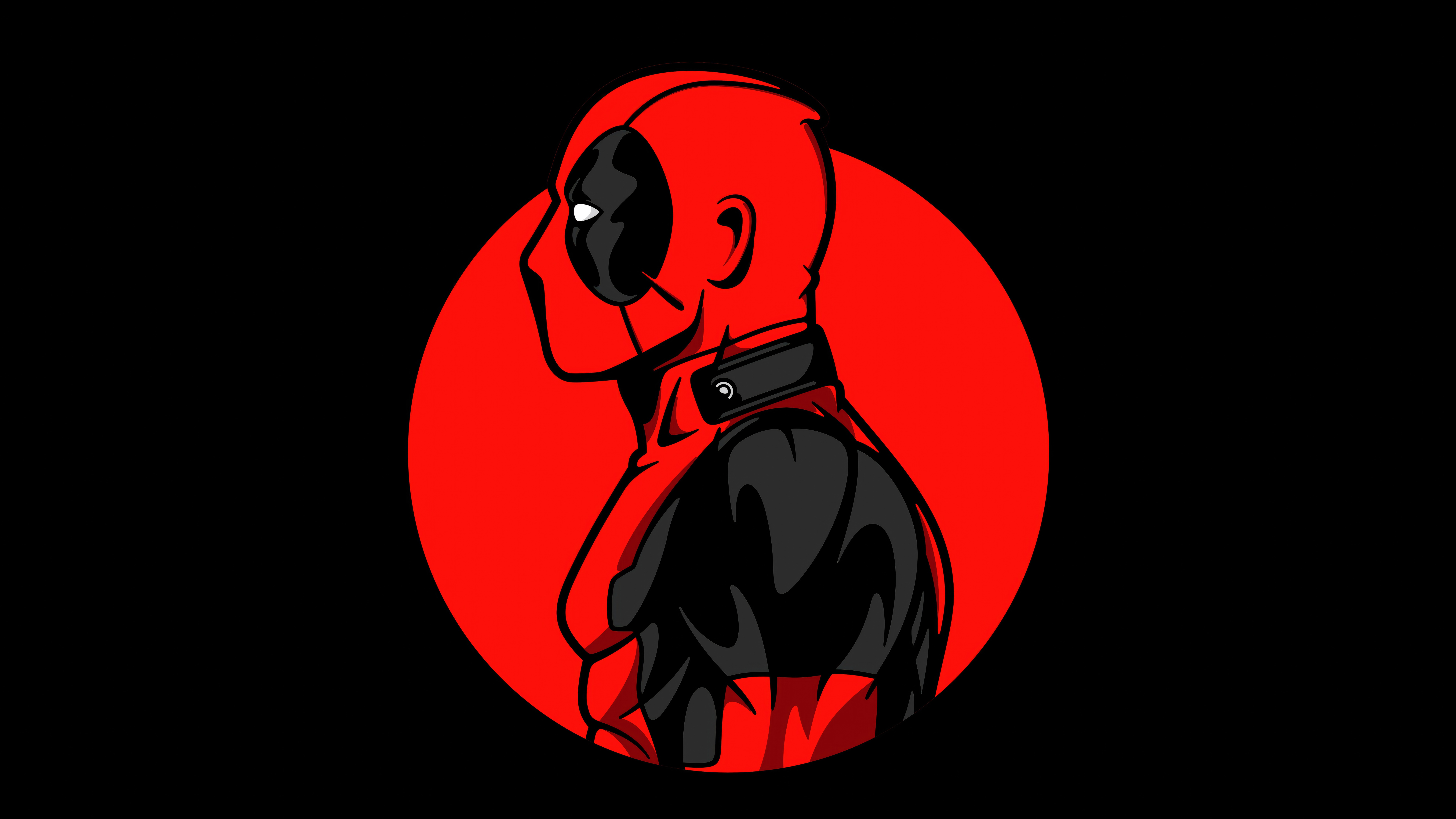 Deadpool in a red and black suit HD Wallpaper